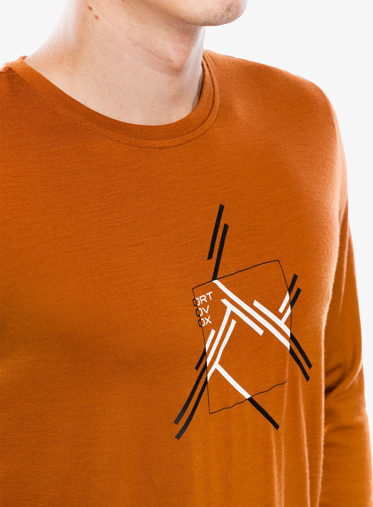 Longsleeve Ortovox 185 Merino Mtn Cutout LS - bristle brown