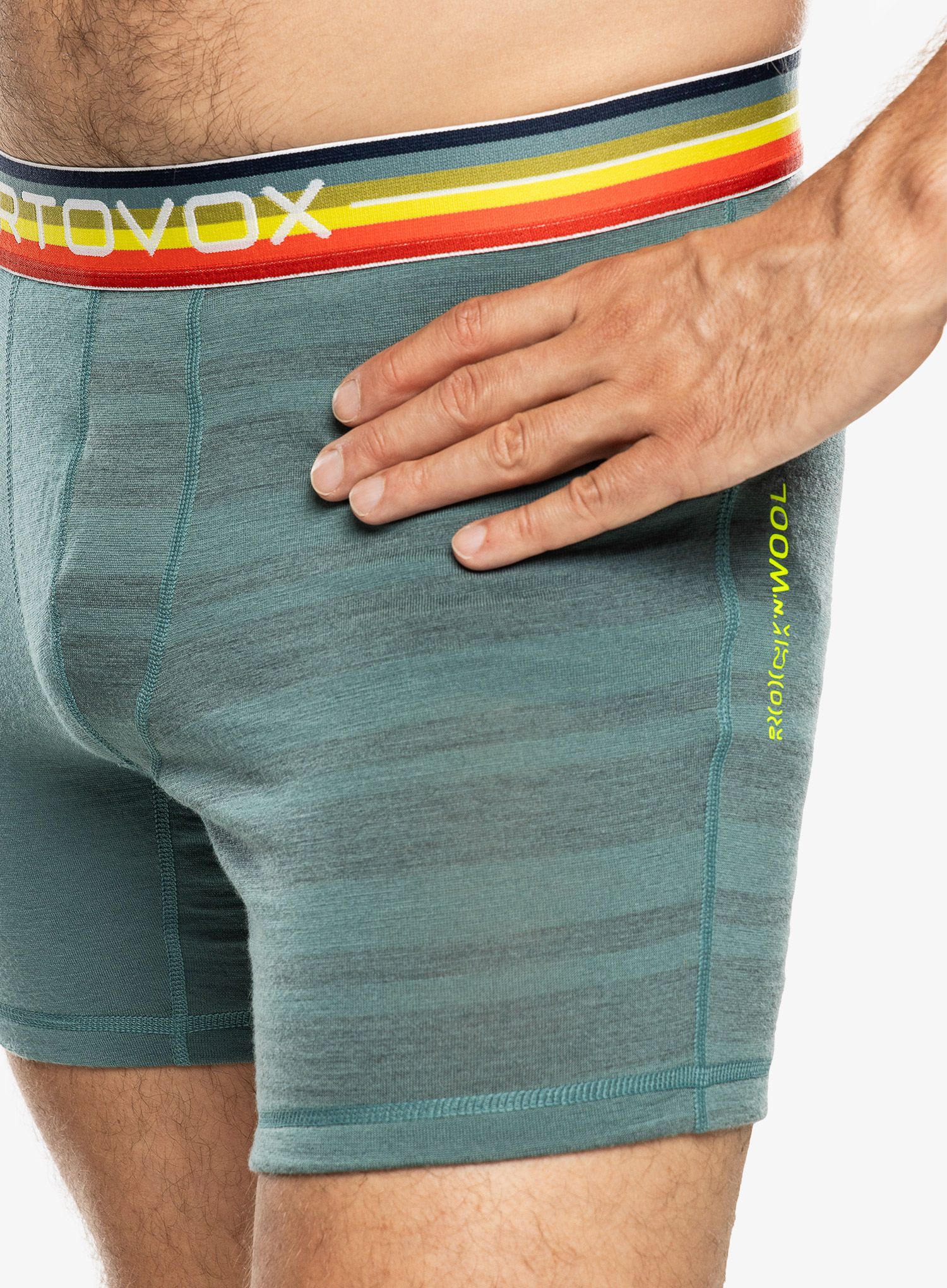 Pánské termoaktivní boxerky Ortovox 185 Rock N Wool Boxer - arctic grey