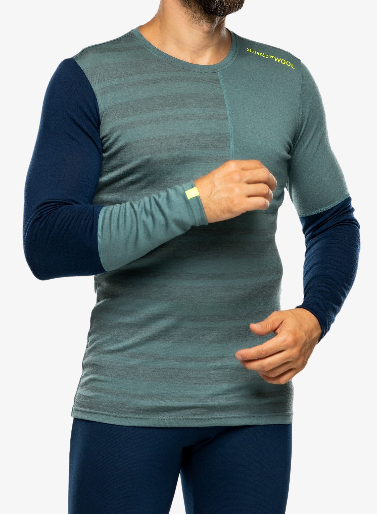 Funkční mikina pánská Ortovox 185 Rock N Wool Long Sleeve - arctic grey