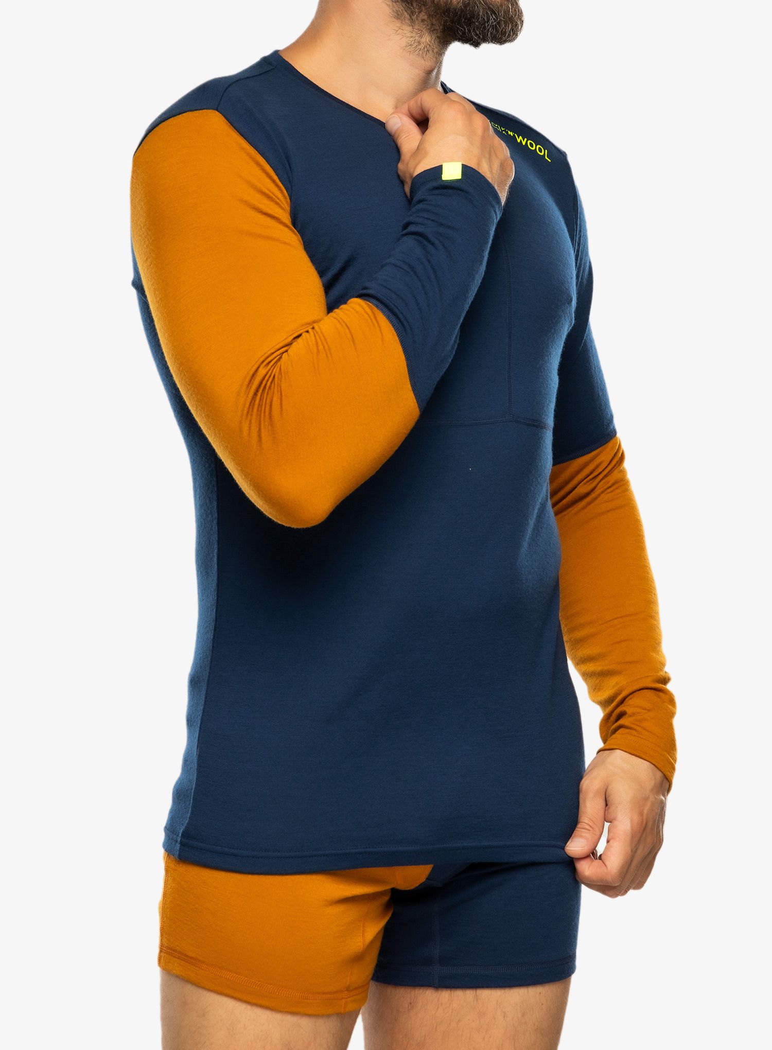 Funkční mikina Ortovox 185 Rock N Wool Long Sleeve - deep ocean