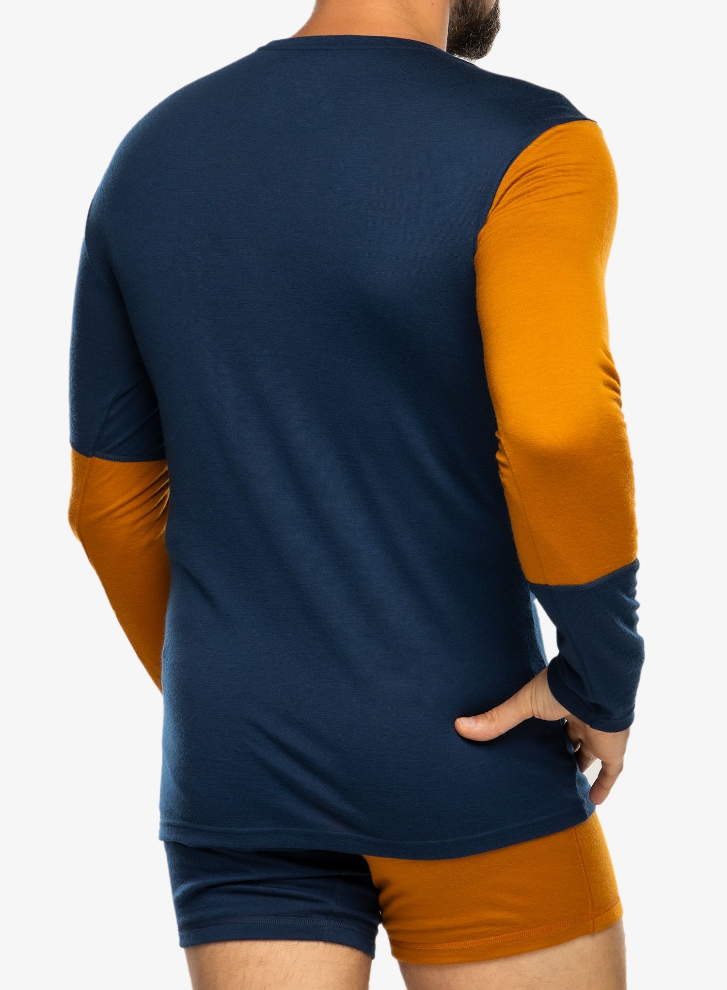 Funkční mikina Ortovox 185 Rock N Wool Long Sleeve - deep ocean