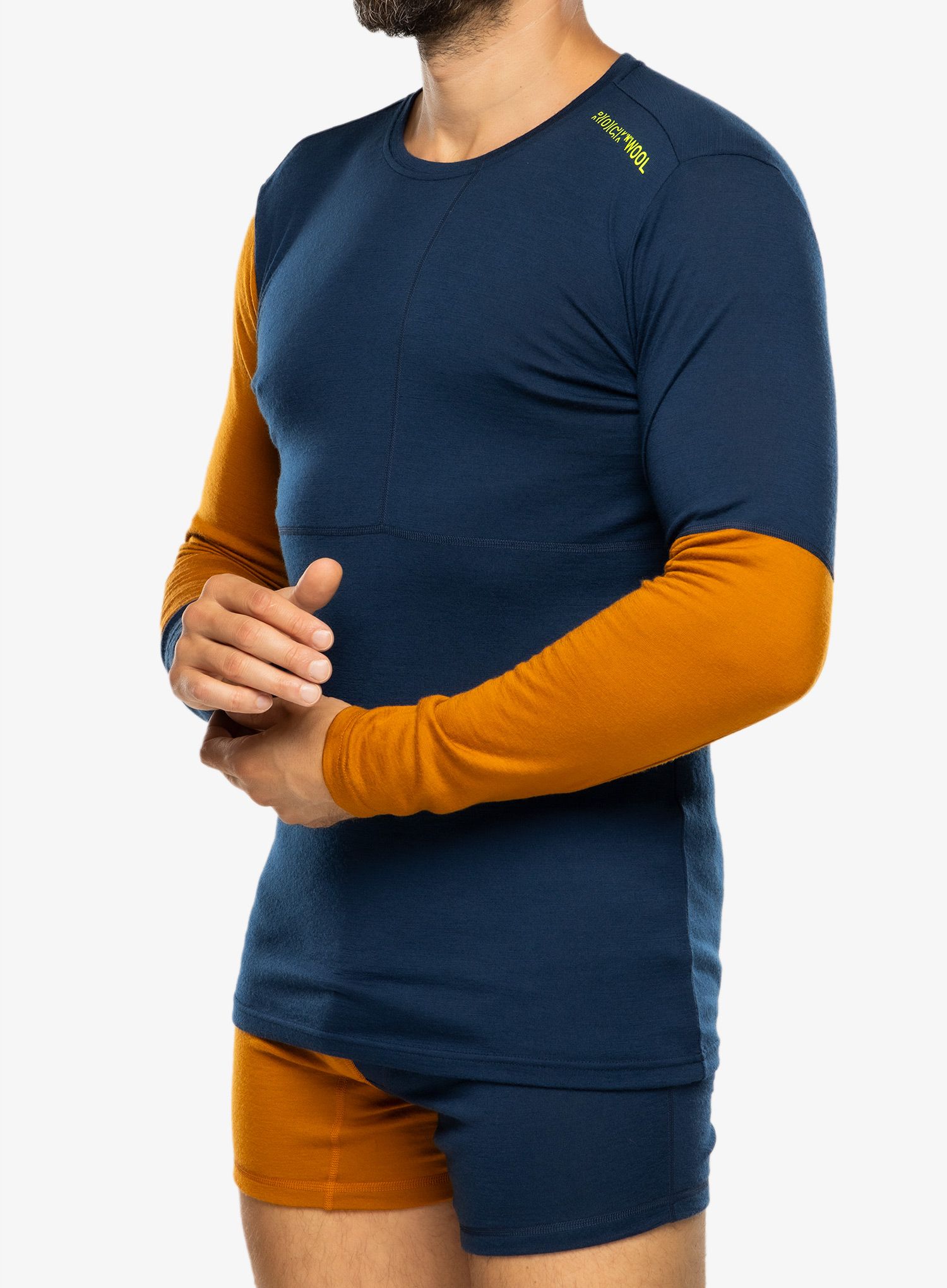 Funkční mikina Ortovox 185 Rock N Wool Long Sleeve - deep ocean