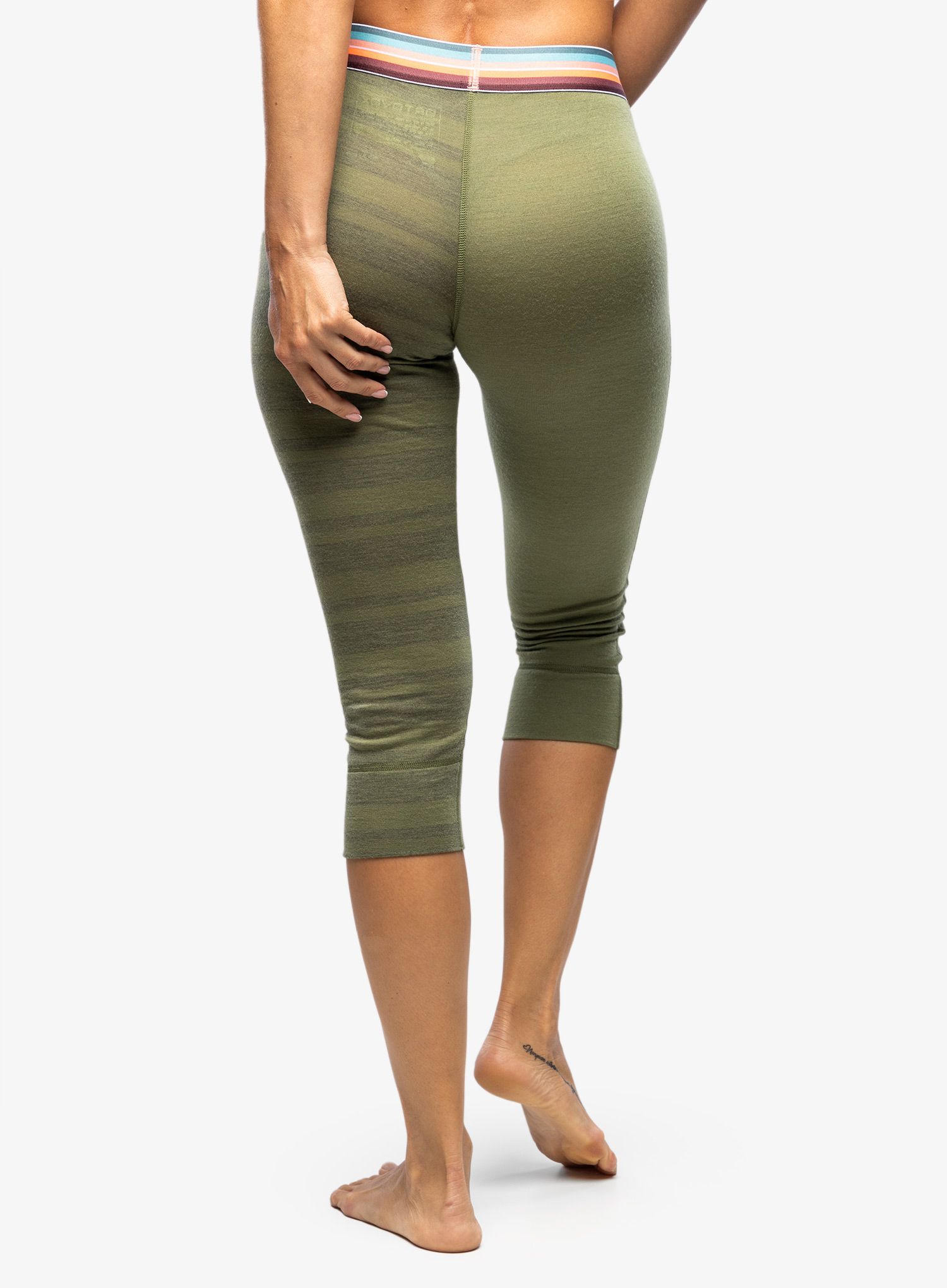 Termolegíny dámské Ortovox 185 Rock N Wool Short Pants - wild herbs