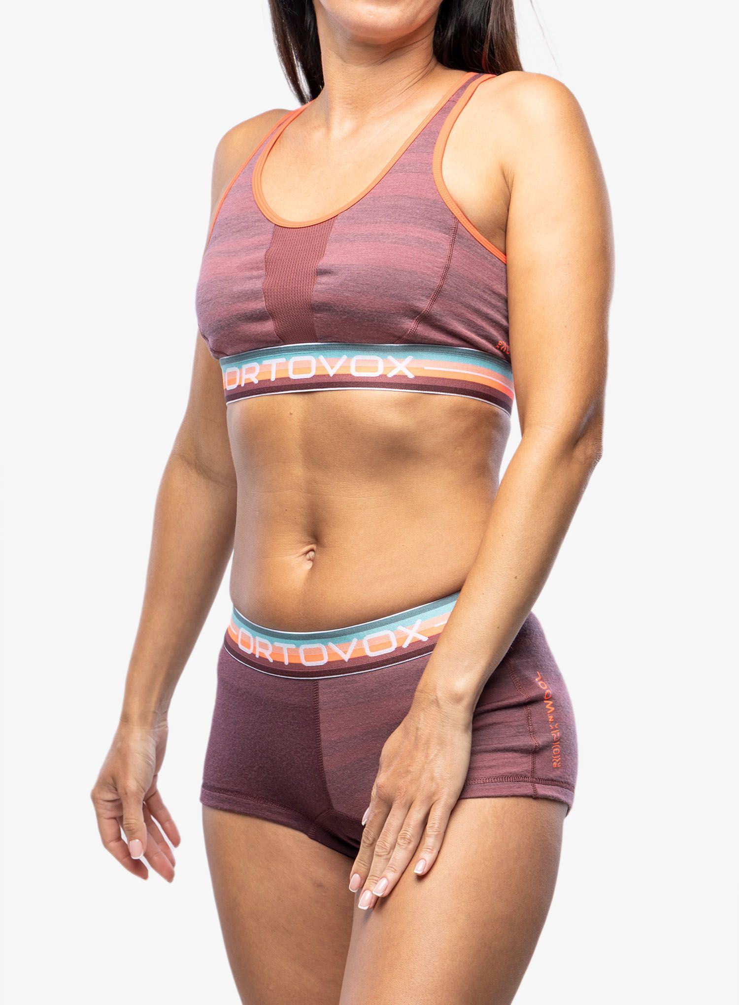 Sportovní podprsenka Ortovox 185 Rock N Wool Sport Top - mountain rose