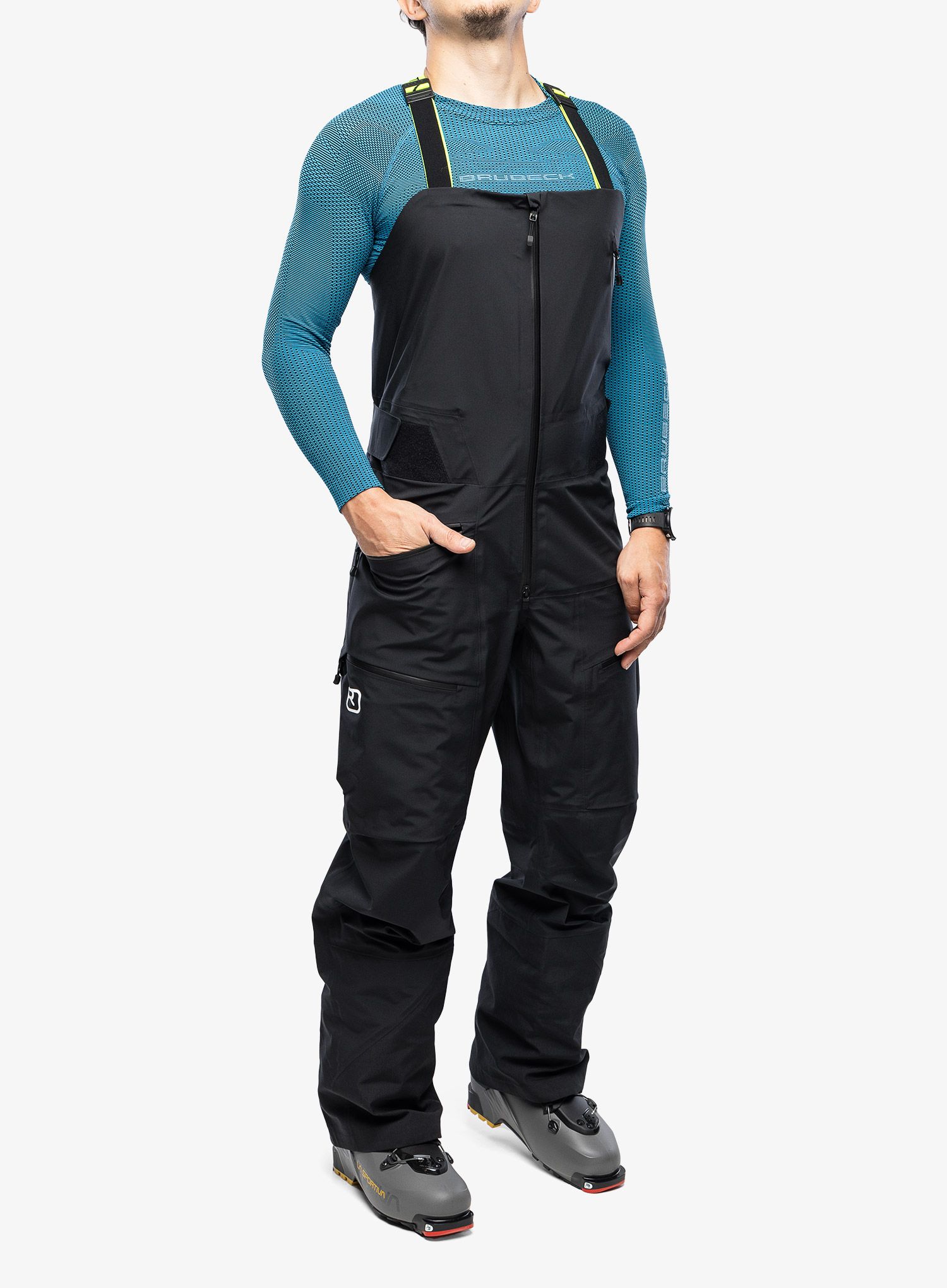 Kalhoty Ortovox 3L Deep Shell Bib Pants - black raven