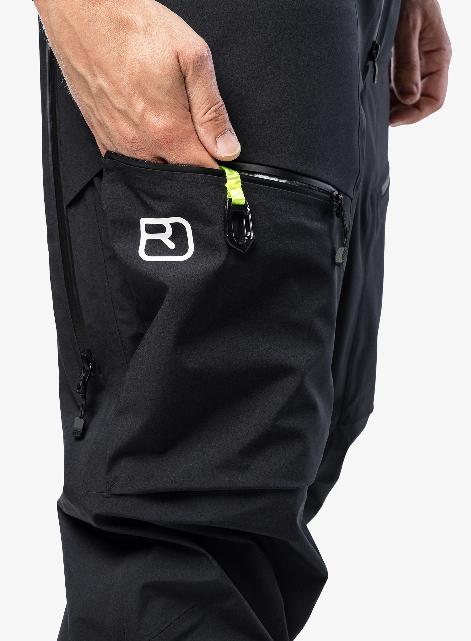 Kalhoty Ortovox 3L Deep Shell Bib Pants - black raven
