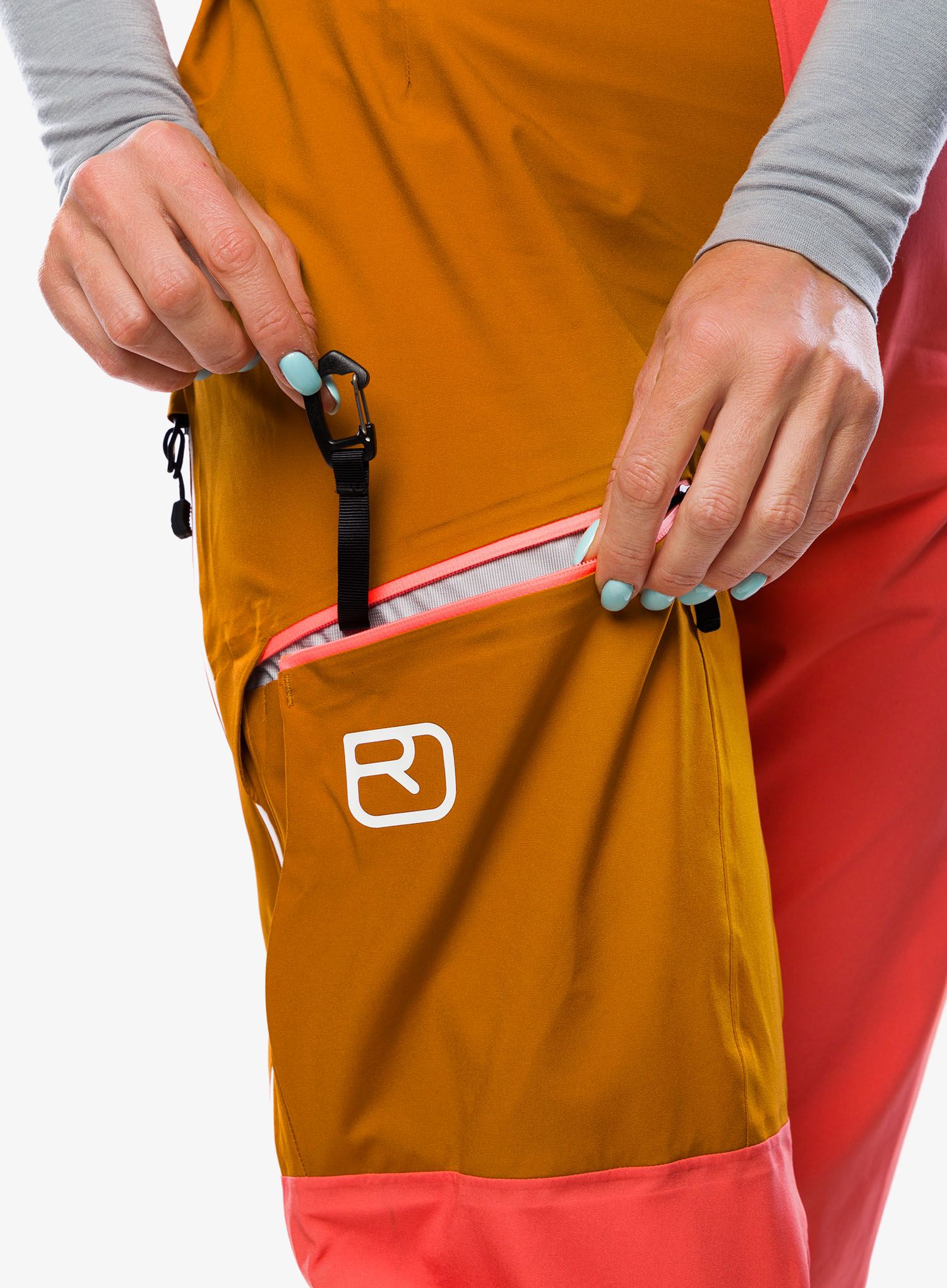 Skialpové kalhoty dámské Ortovox 3L Ortler Pants - coral