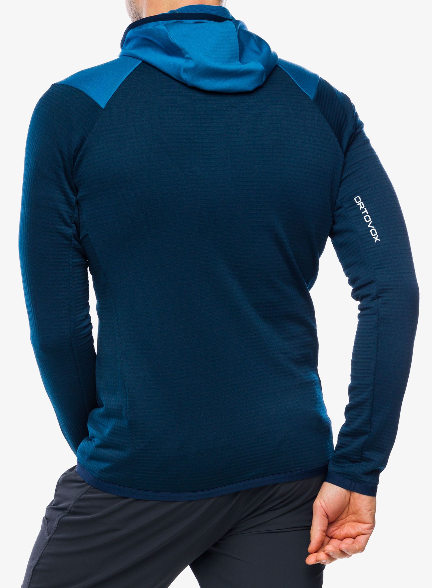 Mikina s kapucí Ortovox Fleece Grid Hoody - mountain blue