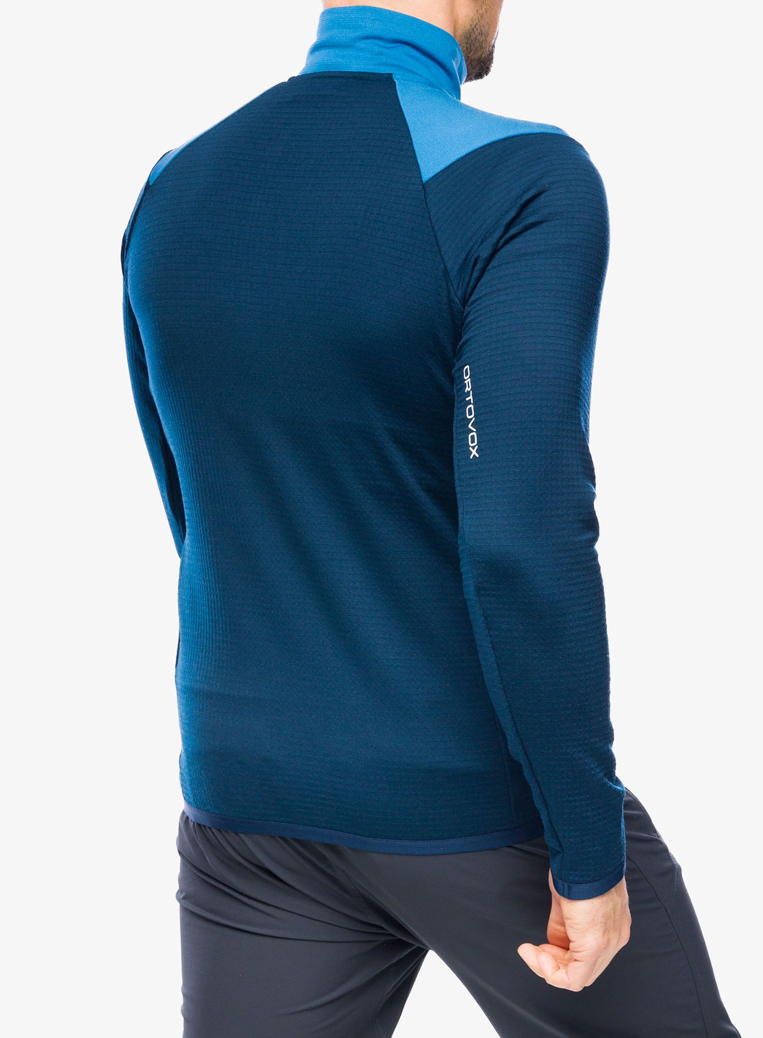 Mikina se zipem Ortovox Fleece Grid Jacket - mountain blue