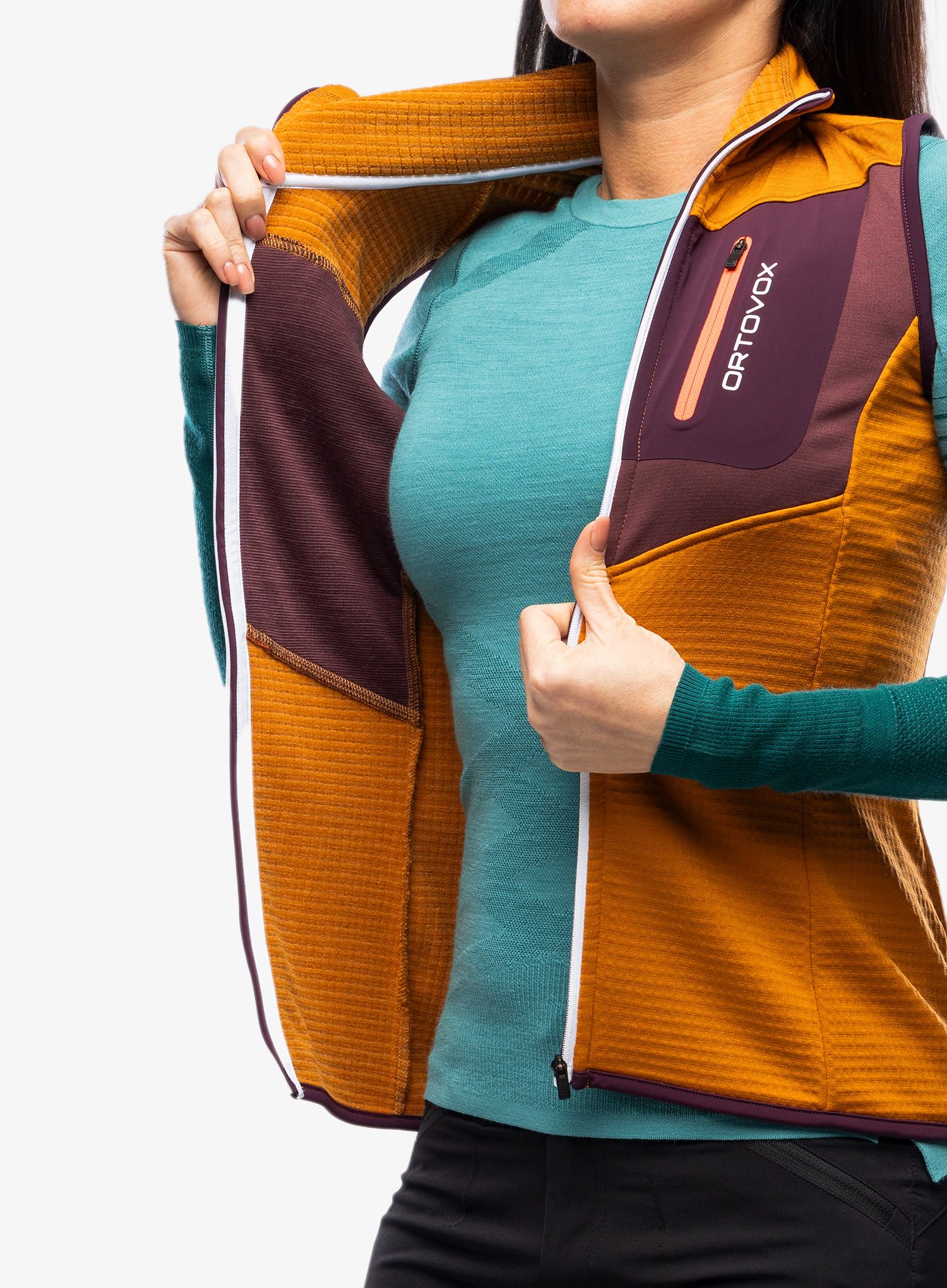 Dámská vesta Ortovox Fleece Grid Vest - sly fox