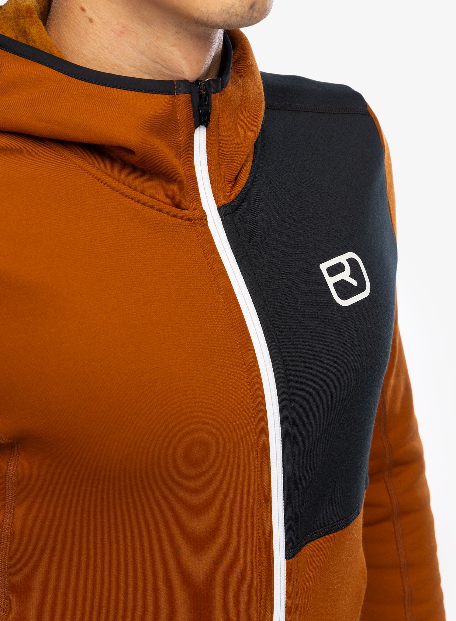 Mikina se zipem Ortovox Fleece Hoody - bristle brown