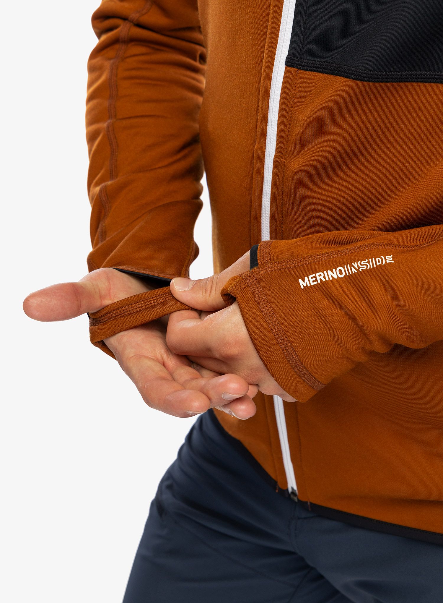 Mikina se zipem Ortovox Fleece Hoody - bristle brown