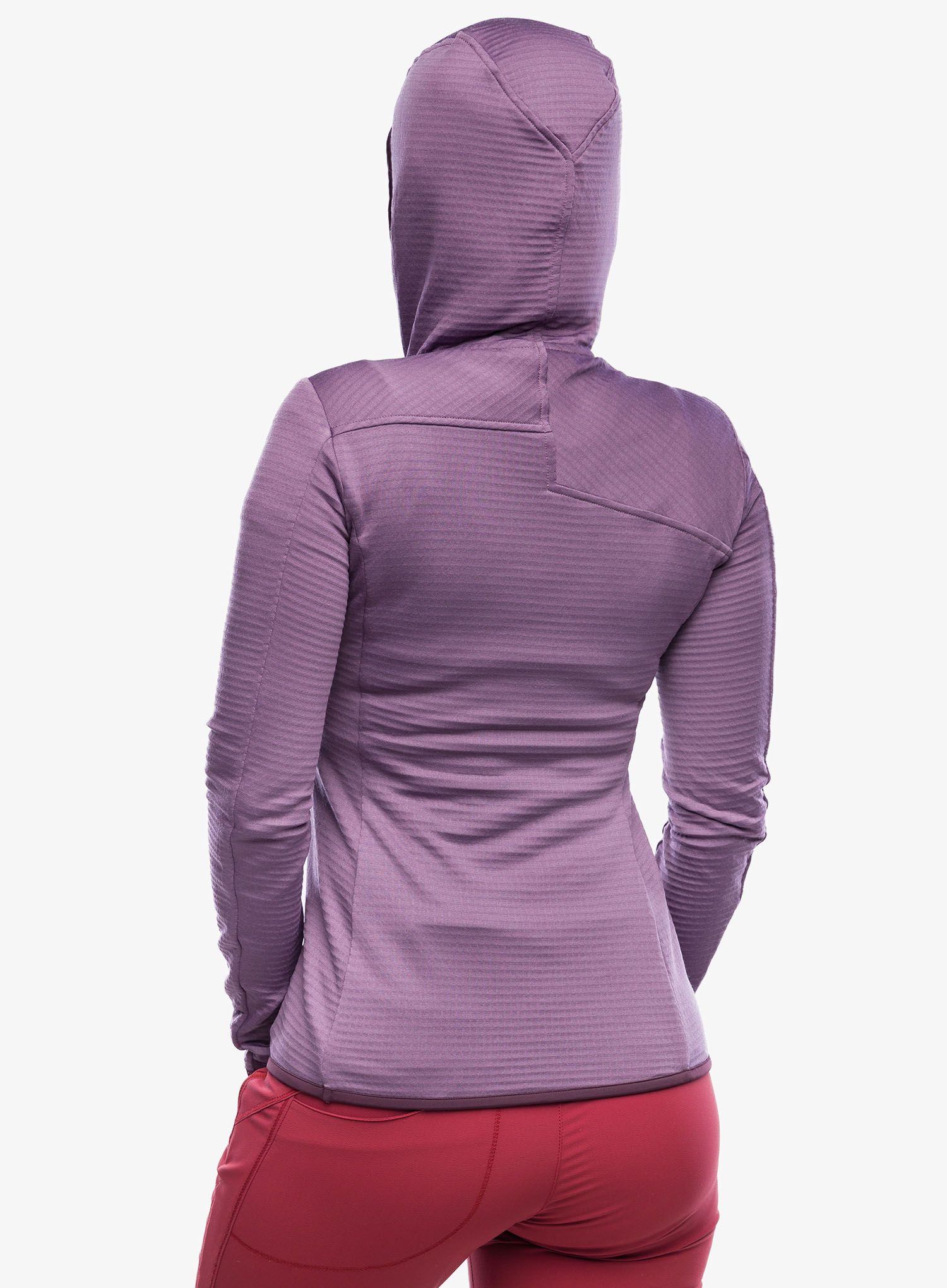 Dámská mikina s kapucí Ortovox Fleece Light Grid ZN Hoody - wild berry