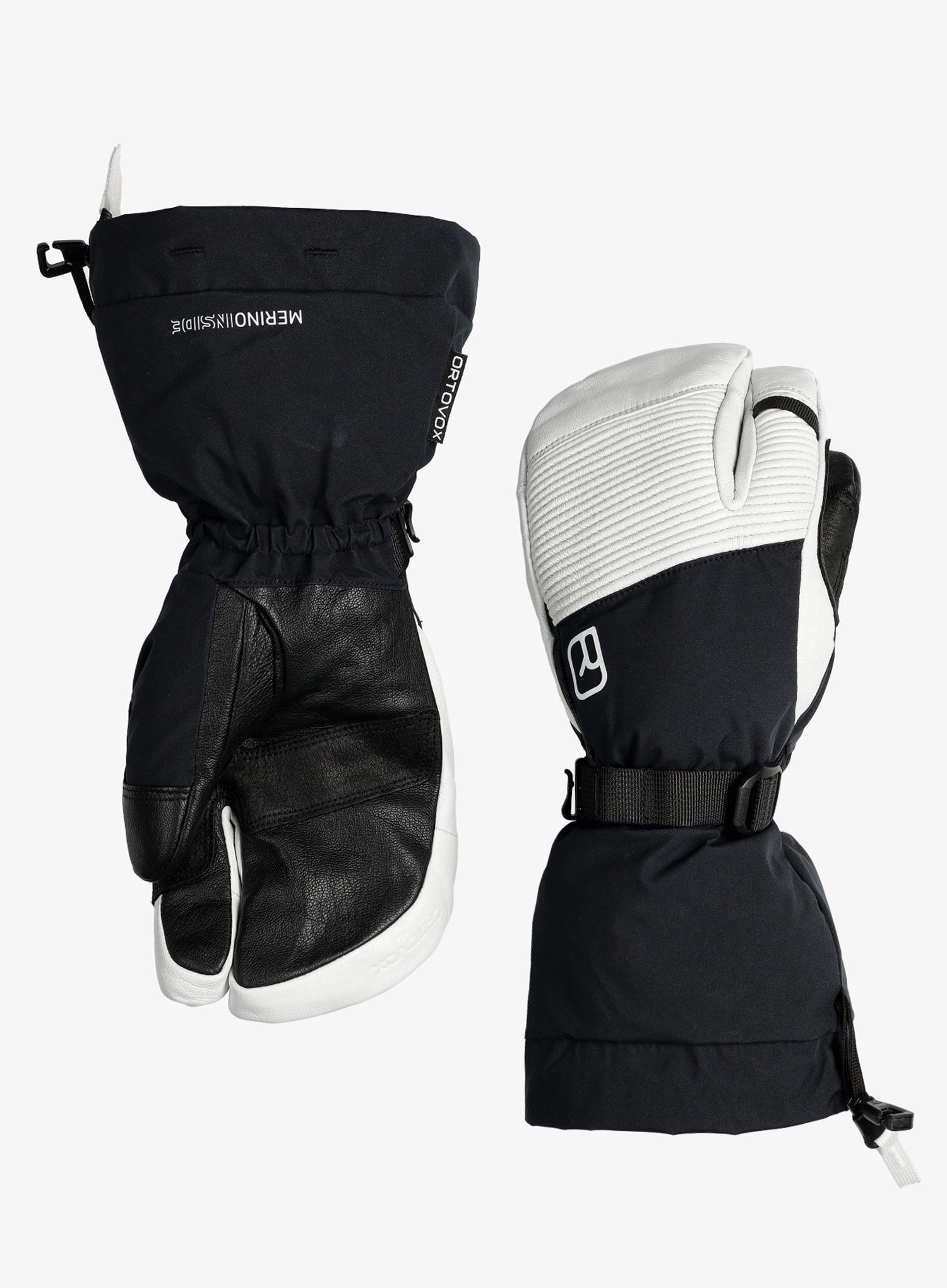 Lyžařské rukavice Ortovox Freeride 3 Finger Glove Pro - black raven