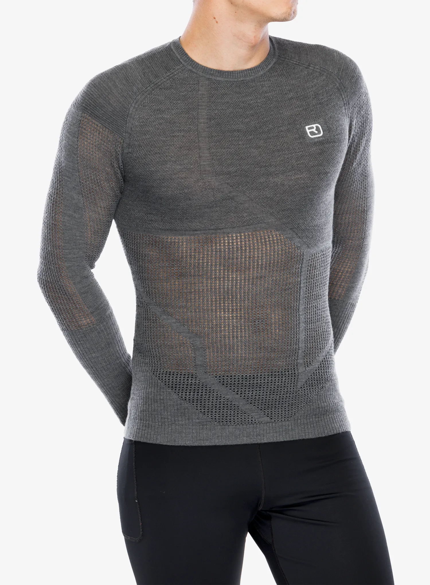 Funkční mikina Ortovox Merino Thermovent LS - dark grey blend