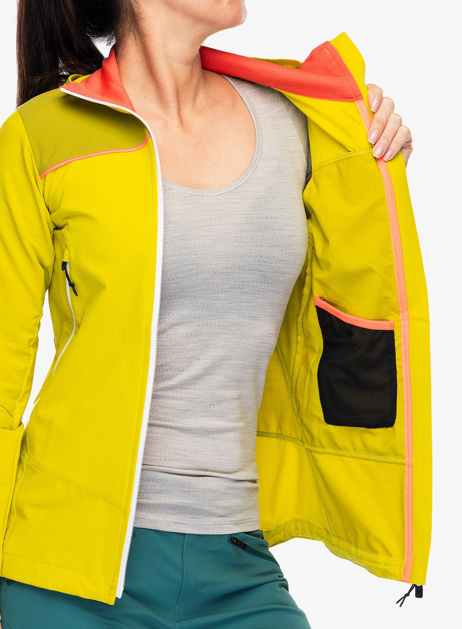 Dámská lezecká bunda Ortovox Pala Hooded Jacket - daisy