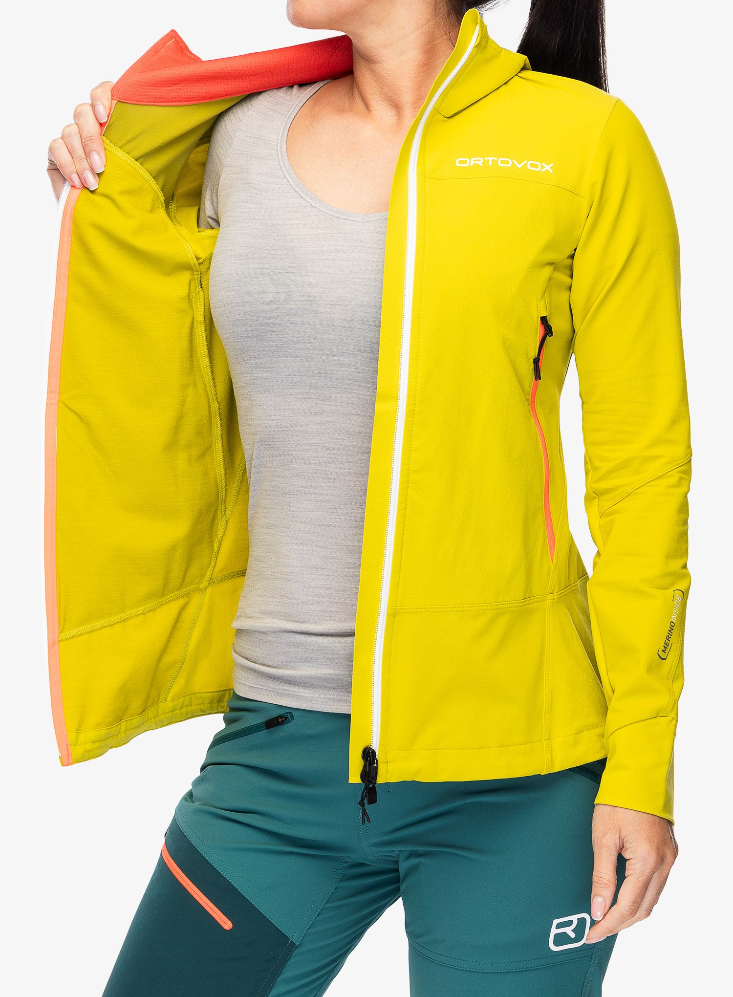 Dámská lezecká bunda Ortovox Pala Hooded Jacket - daisy