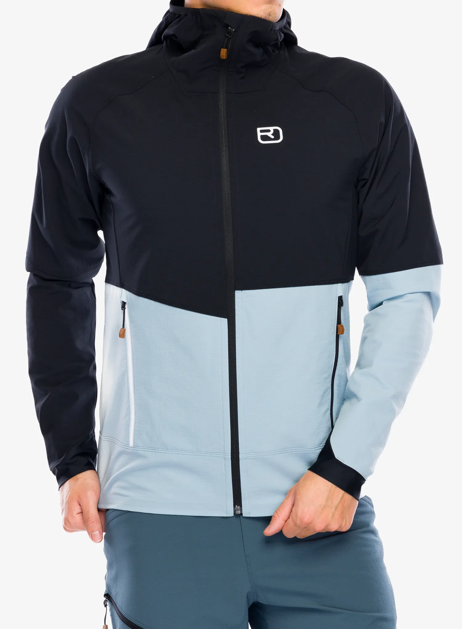 Softshellová bunda Ortovox Punta Berrino Hooded Jacket - black raven