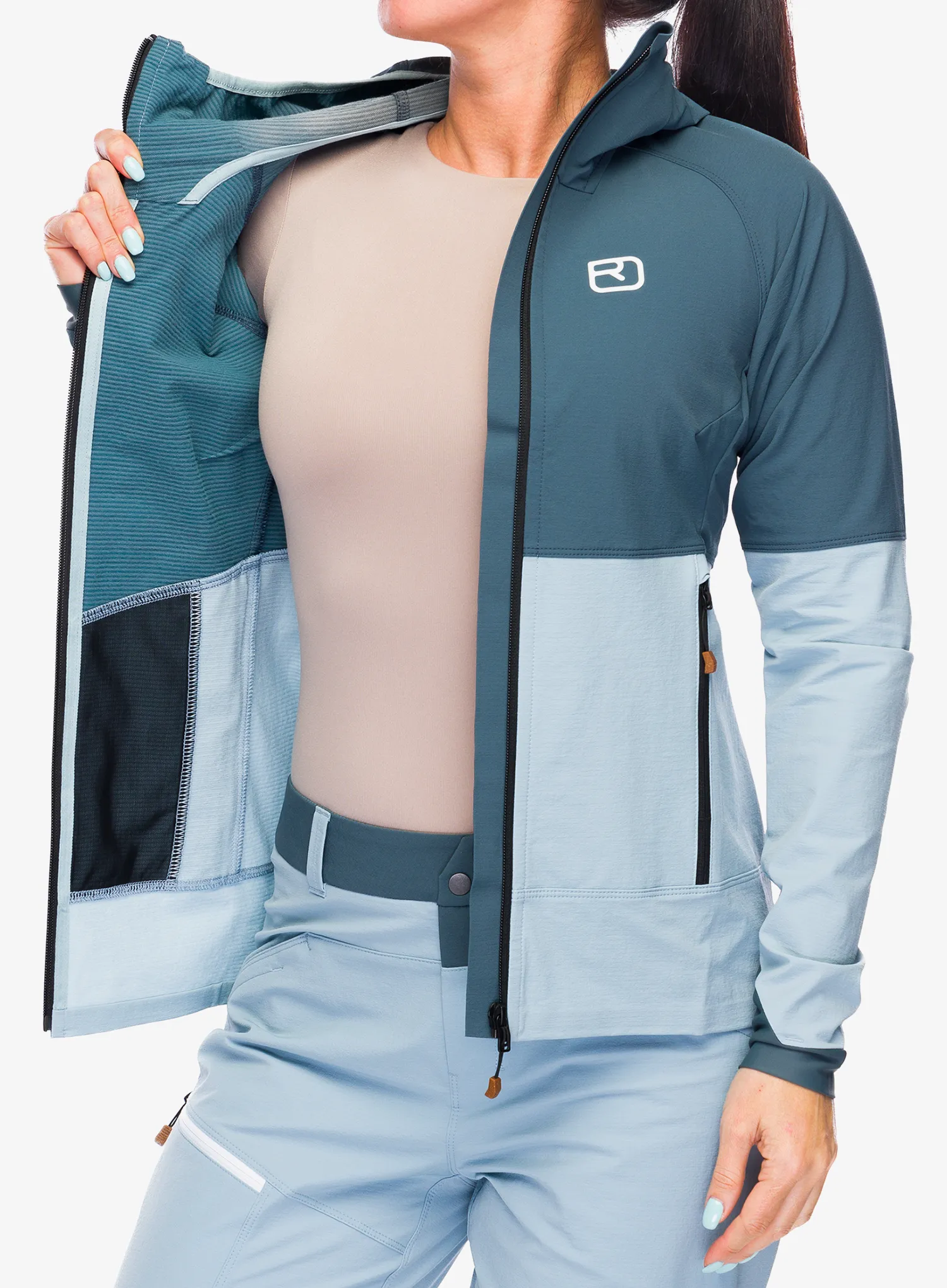 Softshellová bunda dámská Ortovox Punta Berrino Hooded Jacket - dark arctic grey