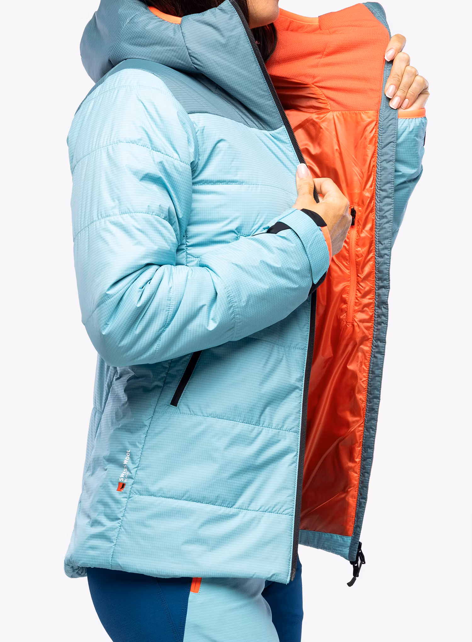 Dámská lyžařská bunda Ortovox Swisswool Zinal Jacket - ice waterfall