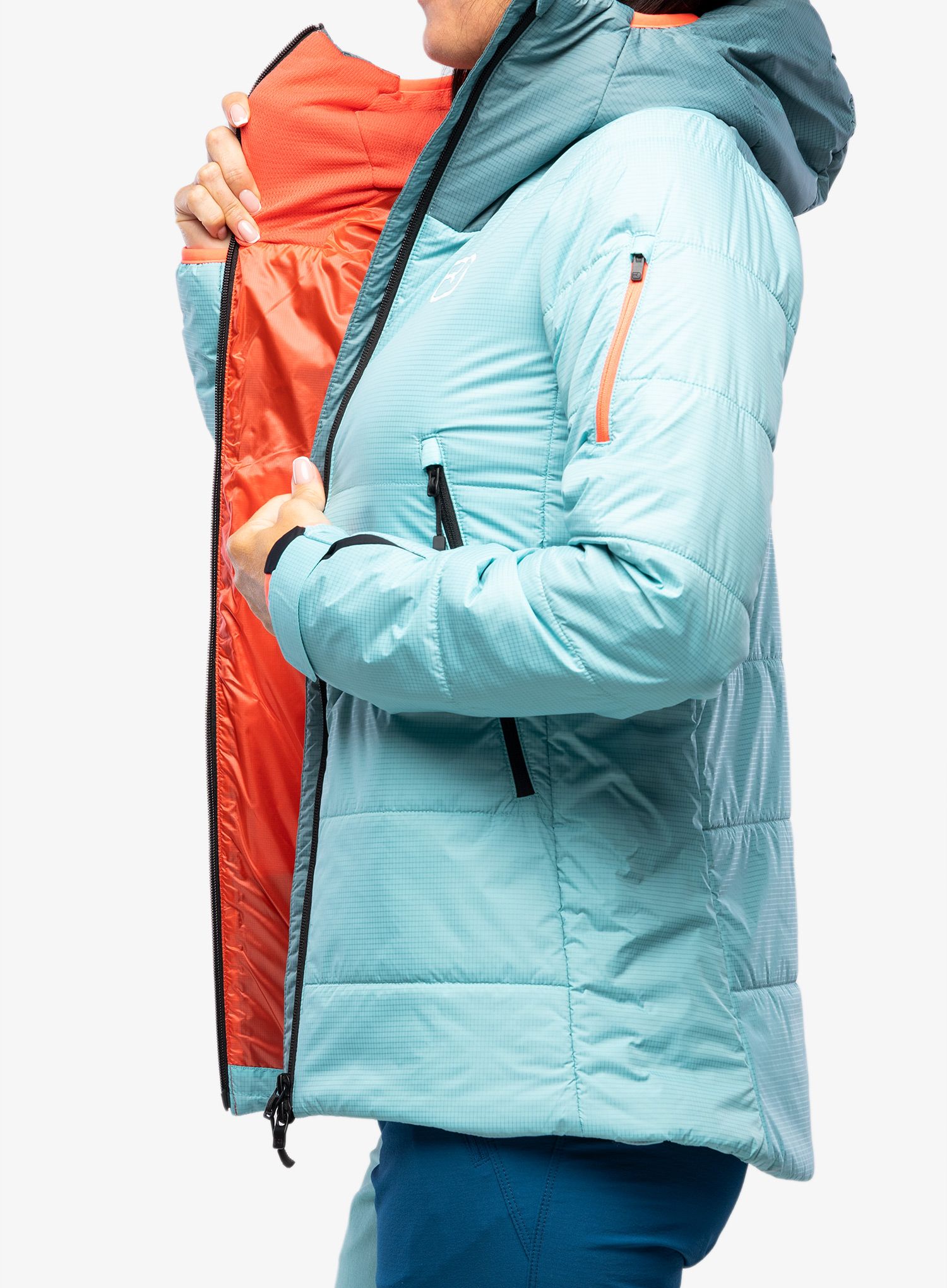 Dámská lyžařská bunda Ortovox Swisswool Zinal Jacket - ice waterfall