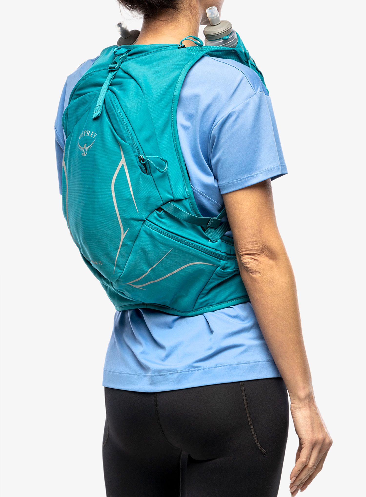 Dámský běžecký batoh Osprey Dyna 15 + Soft Flasks - green