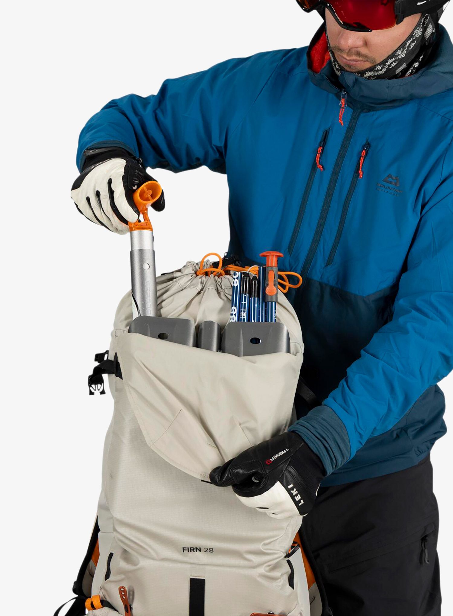 Skialpový batoh Osprey Firn 28 - sandy grey/tequila orange