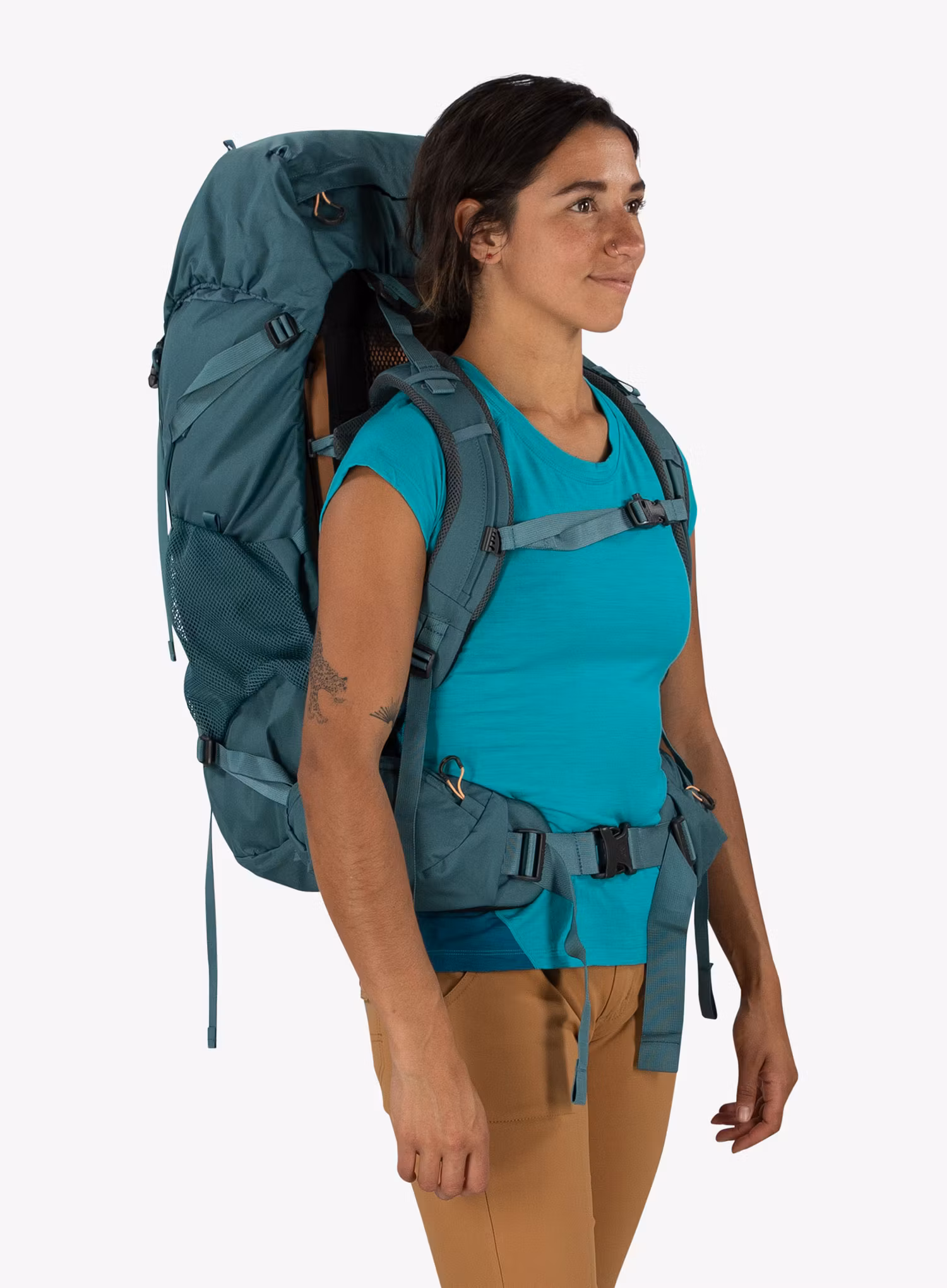 Dámský trekový batoh Osprey Renn 50 - cascade blue/melon orange