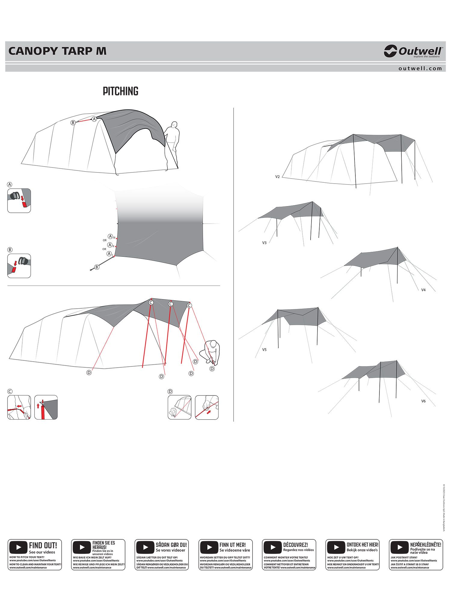 Turistický přístřešek Outwell Canopy Tarp M - grey