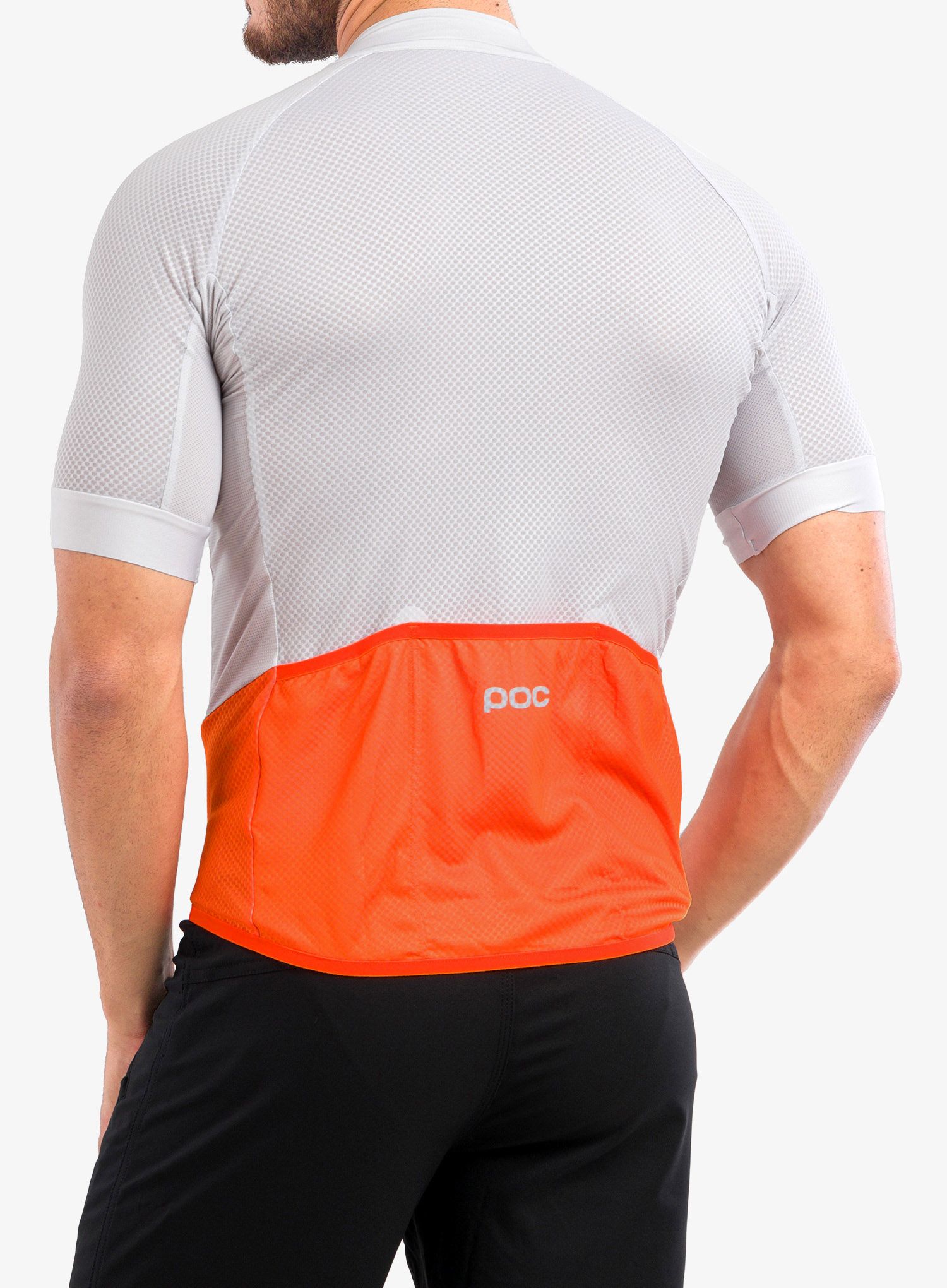 Cyklistické tričko POC Essential Road Logo Jersey - grey/orange