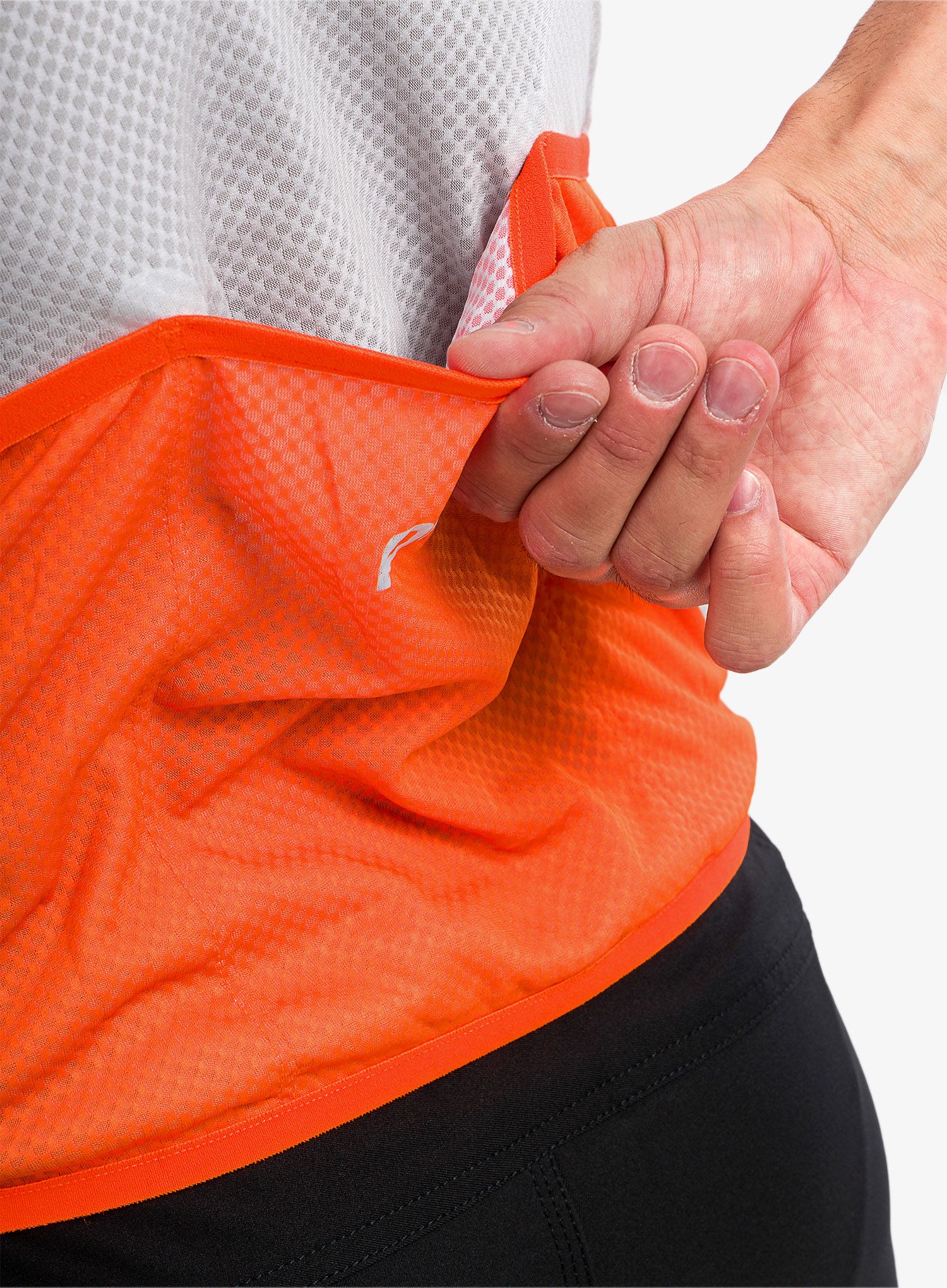Cyklistické tričko POC Essential Road Logo Jersey - grey/orange
