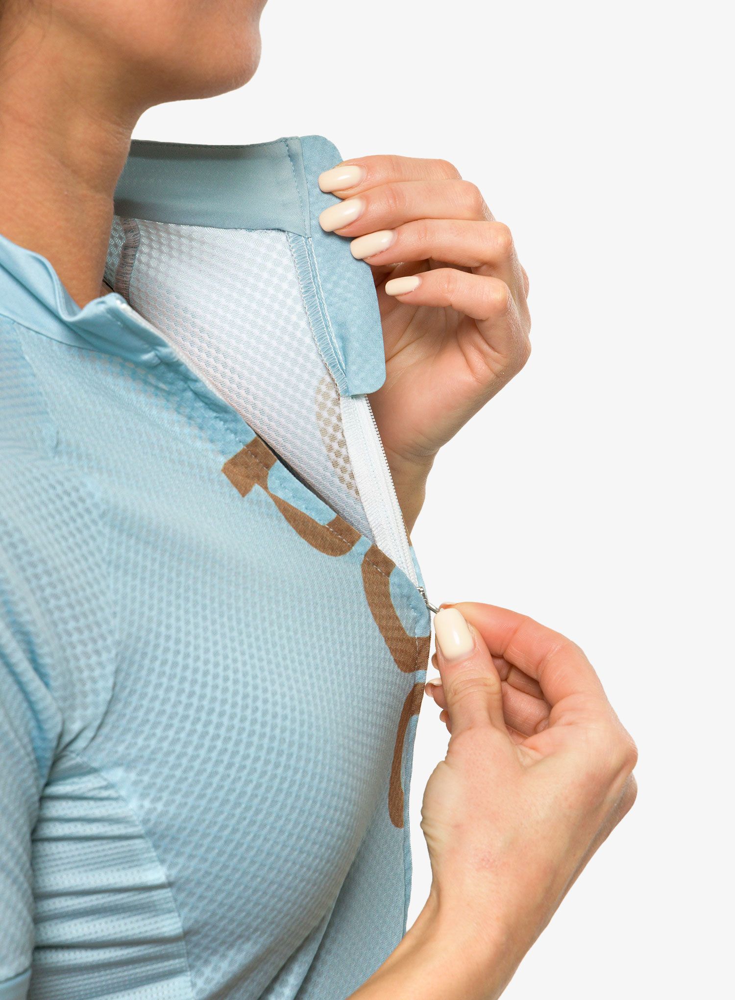 Cyklo triko dámské POC Essential Road Logo Jersey - mineral blue/brown