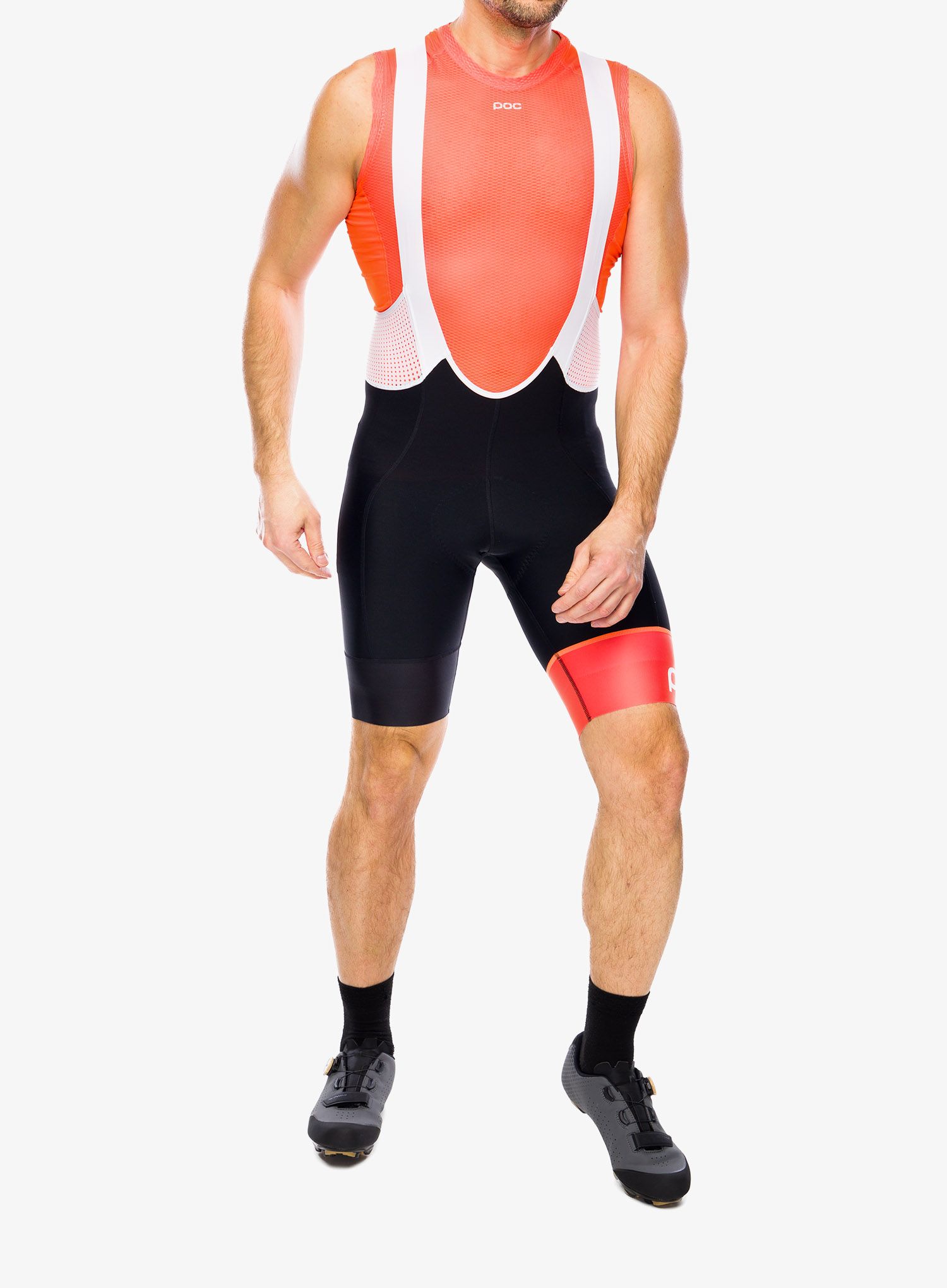 Cyklistické kraťasy POC Essential Road VPDs Bib Shorts - uranium black/hydrogen white
