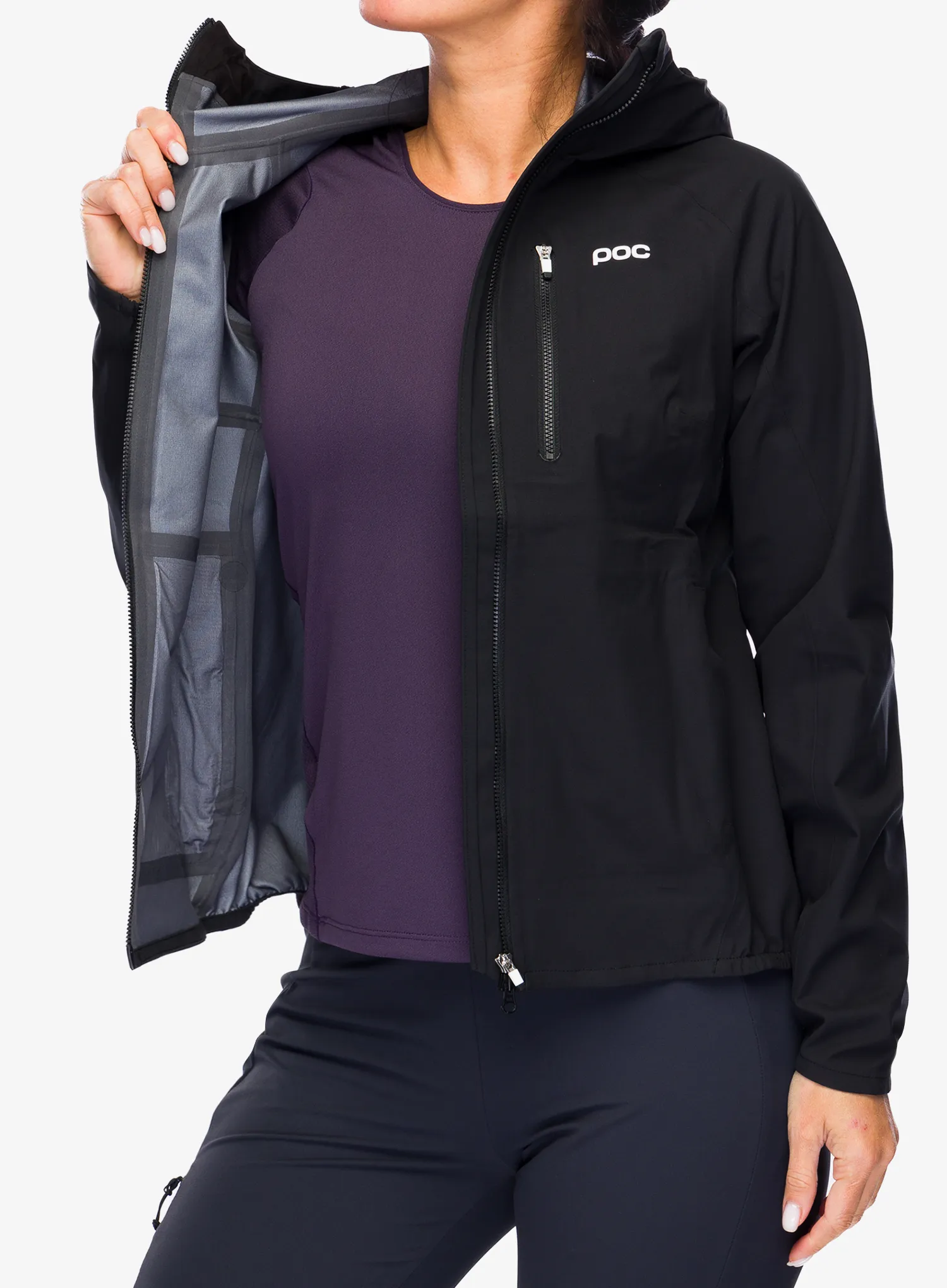 Bunda na kolo dámská POC Motion Rain Jacket - black