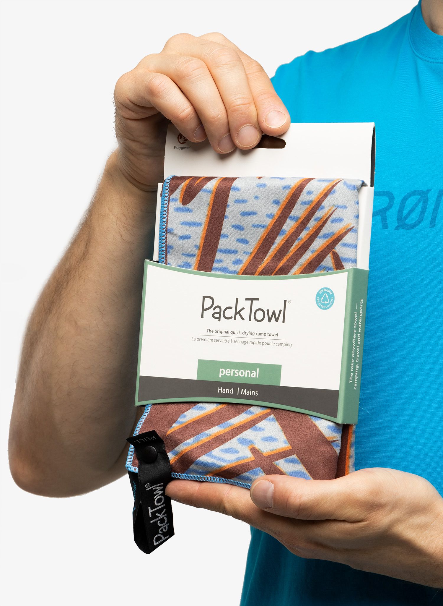 Rychleschnoucí ručník PackTowl Personal Hand - palm print