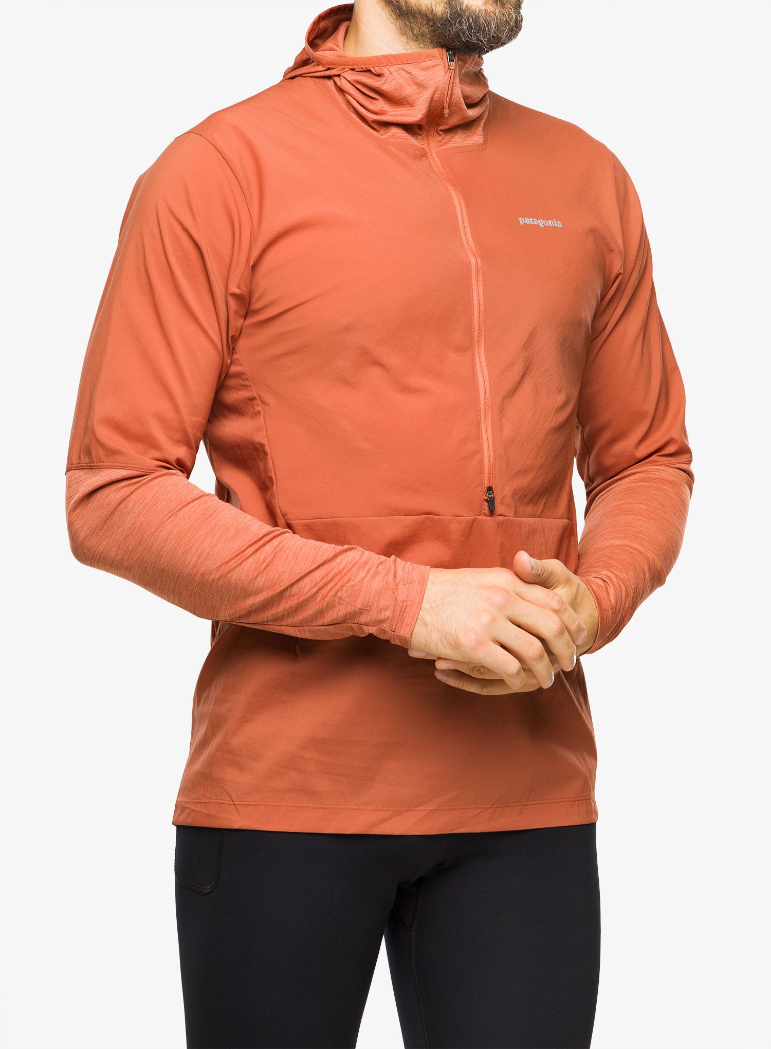 Bunda na běhání Patagonia Airshed Pro Pullover - burl red
