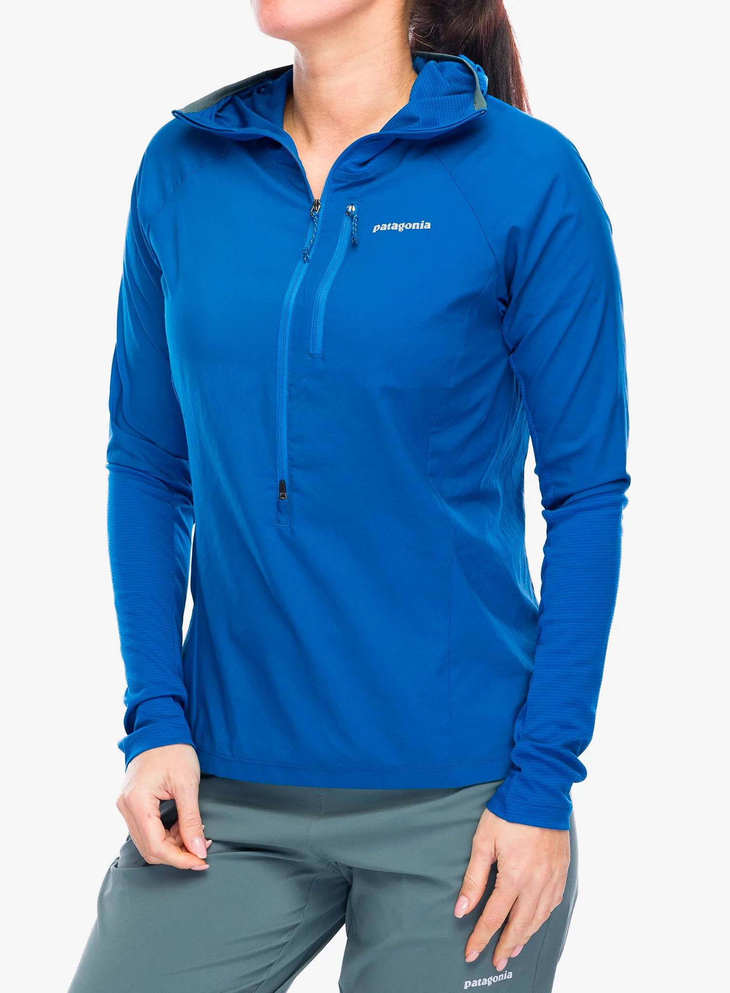 Bunda na běhání dámská Patagonia Airshed Pro Pullover - endles blue