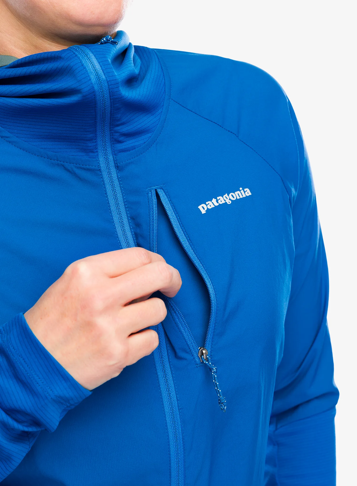Bunda na běhání dámská Patagonia Airshed Pro Pullover - endles blue