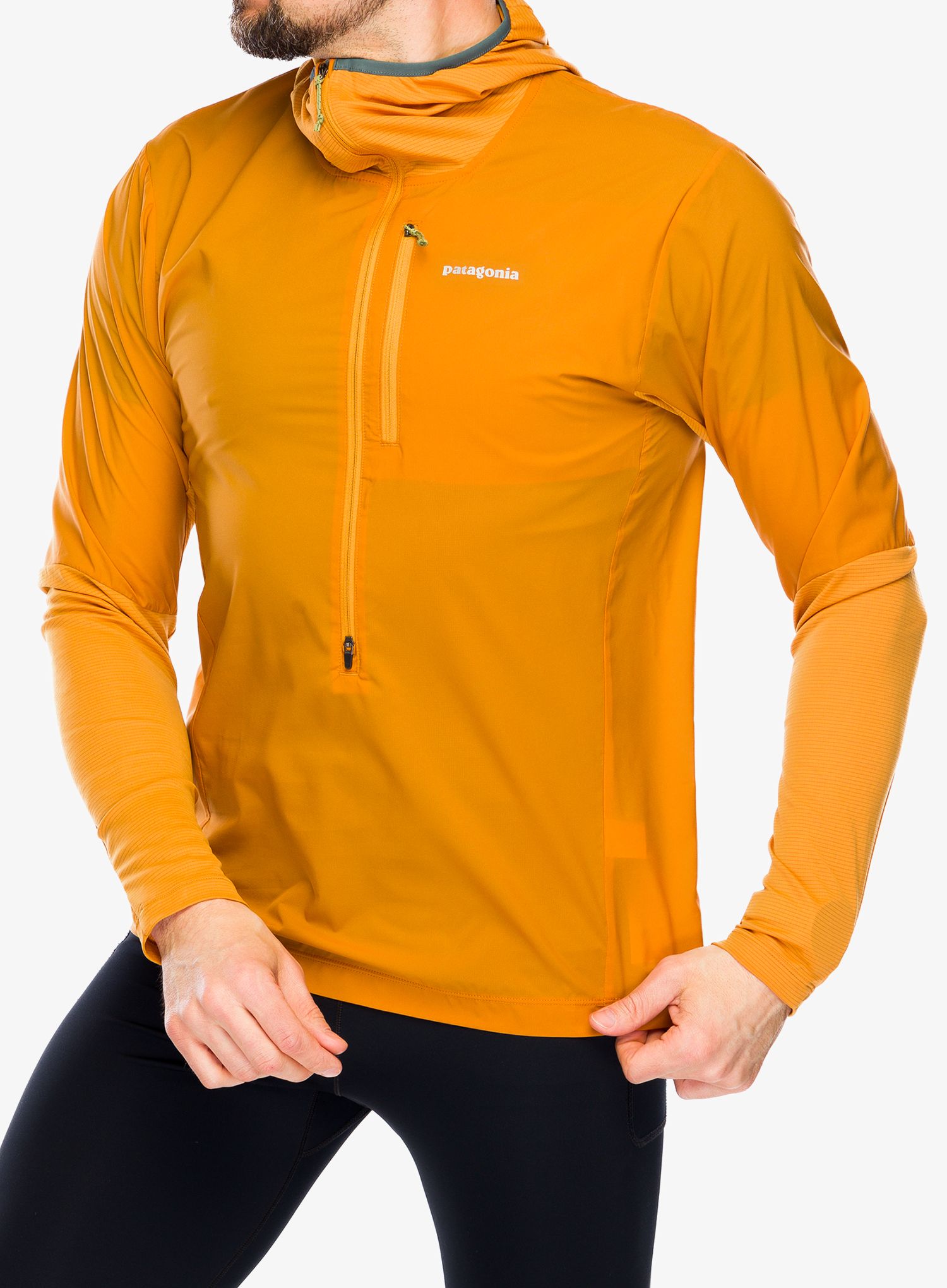 Bunda na běhání Patagonia Airshed Pro Pullover - golden caramel