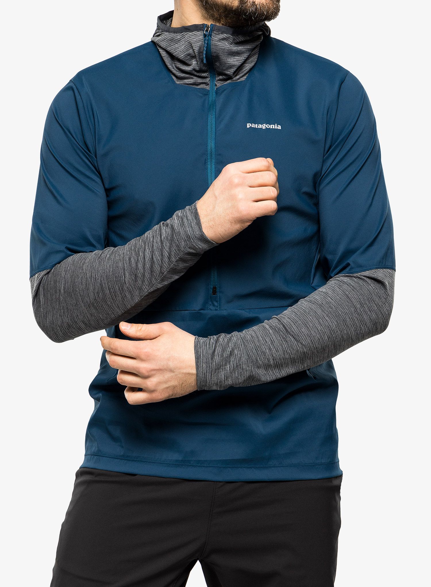 Bunda na běhání Patagonia Airshed Pro Pullover - lago blue