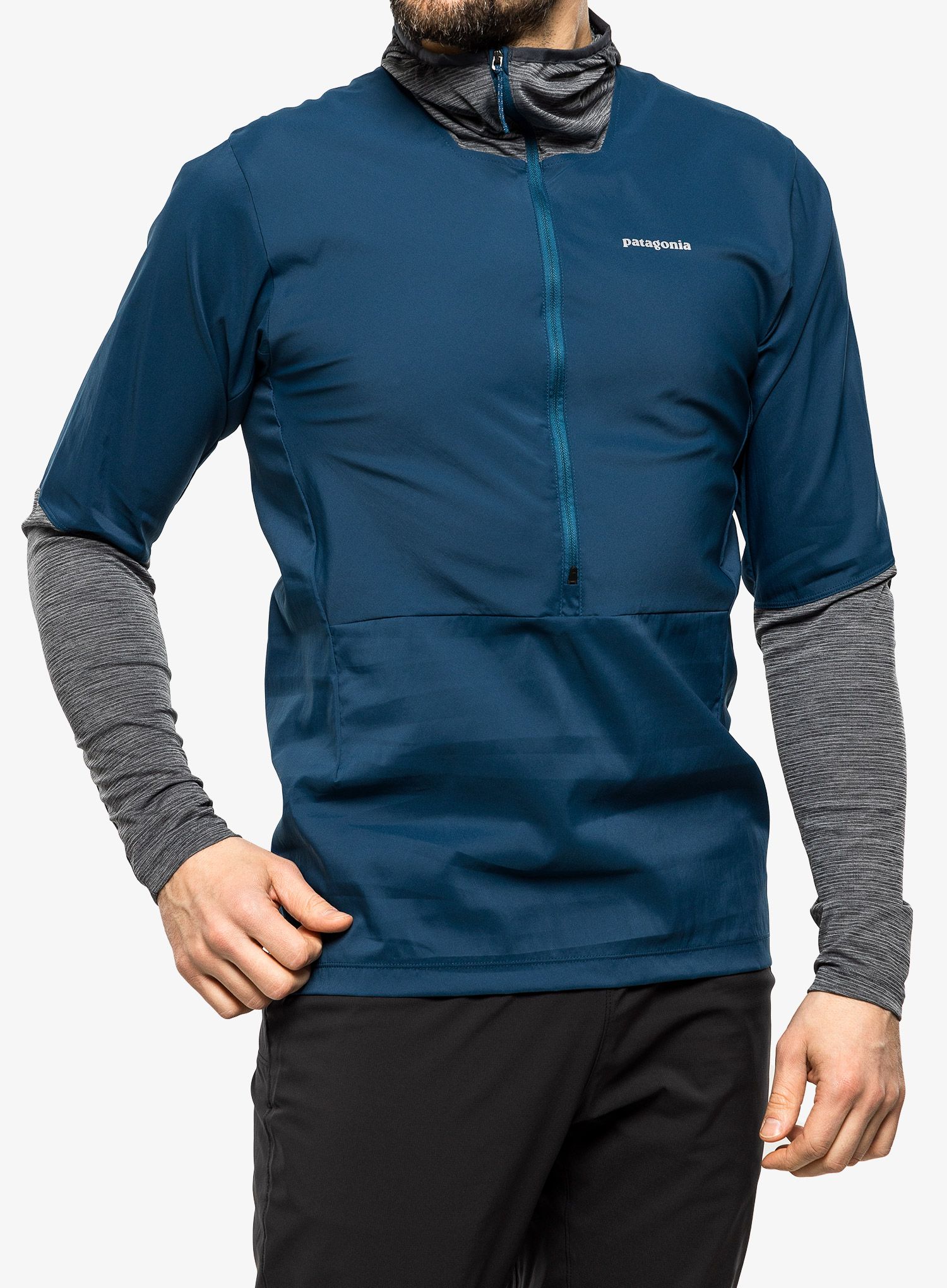 Bunda na běhání Patagonia Airshed Pro Pullover - lago blue