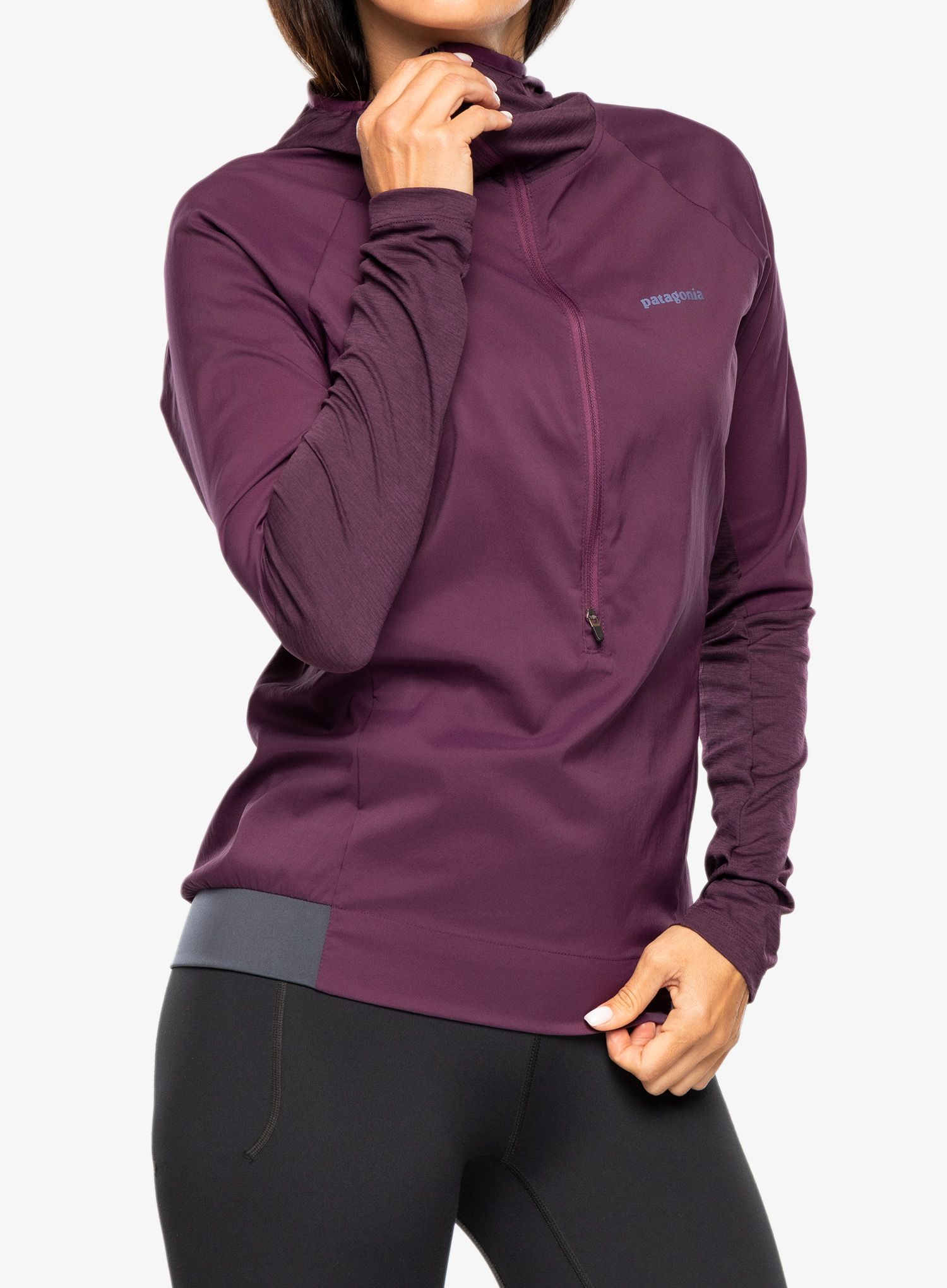 Bunda na běhání dámská Patagonia Airshed Pro Pullover - night plum