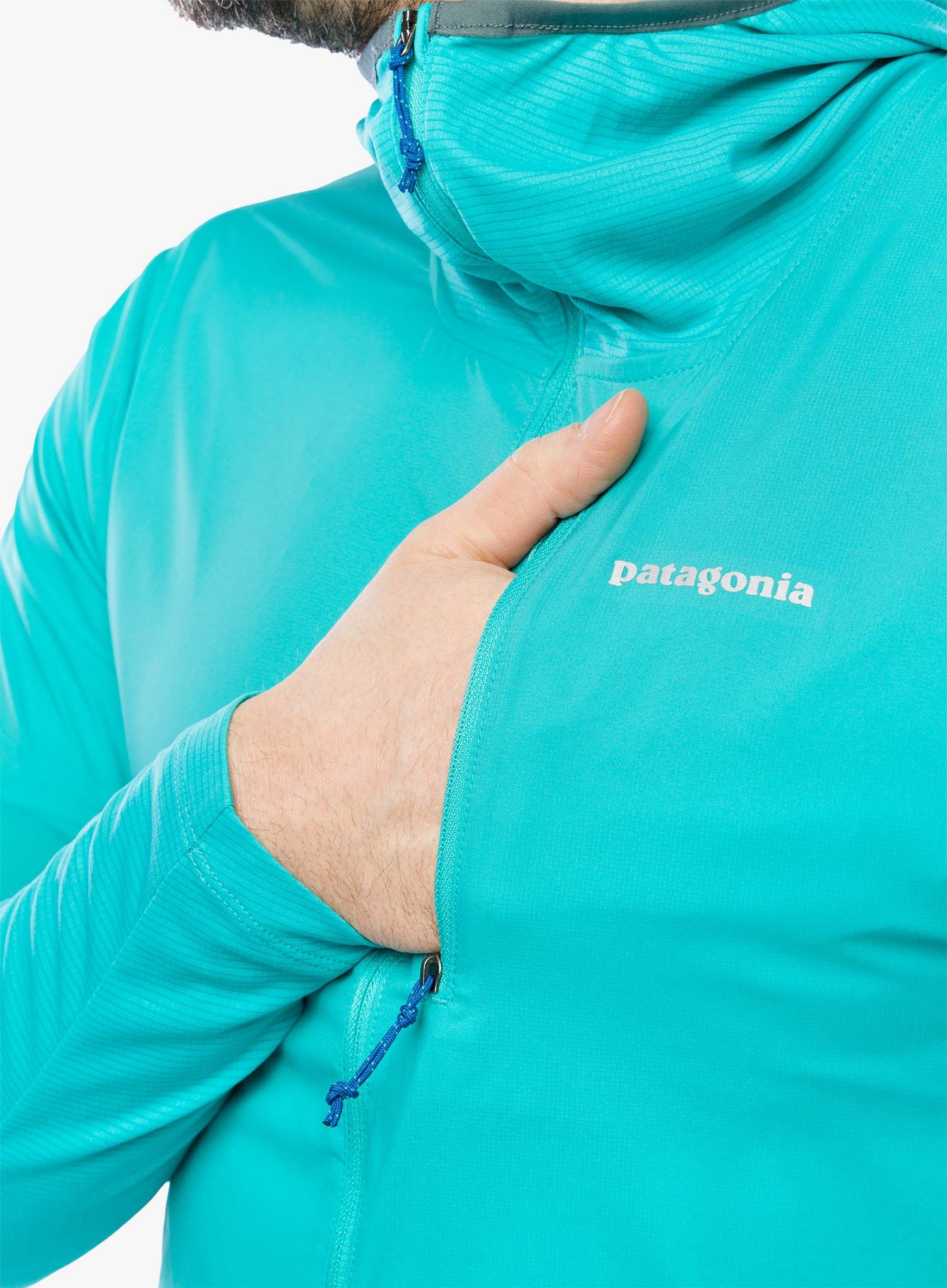 Bunda na běhání Patagonia Airshed Pro Pullover - subtidal blue