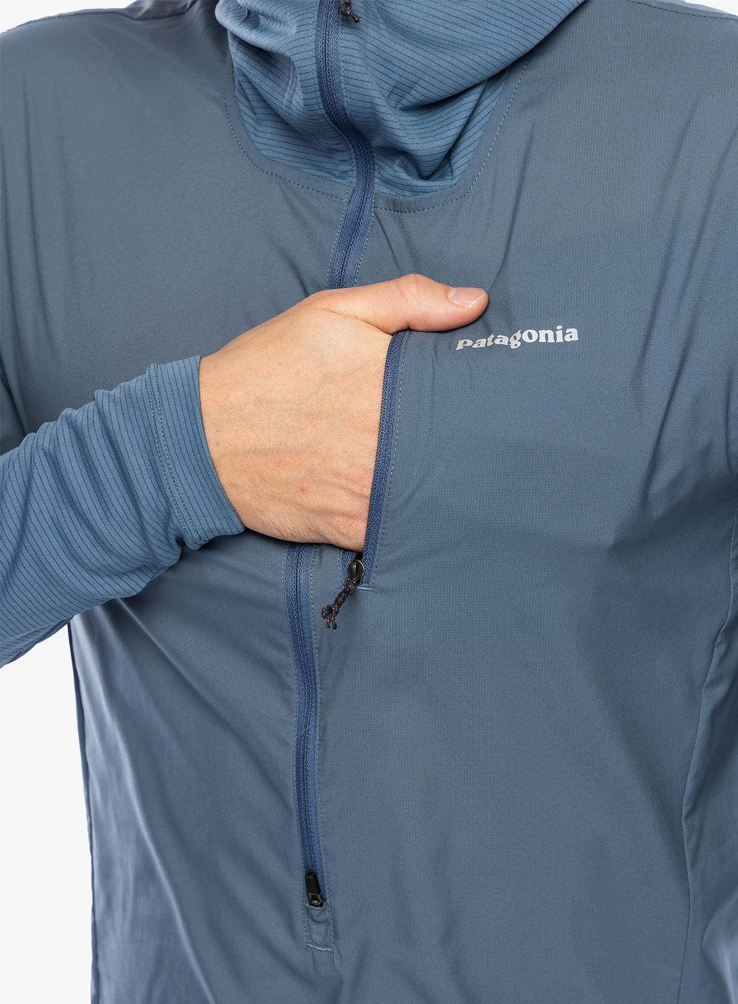 Bunda na běhání Patagonia Airshed Pro Pullover - utility blue
