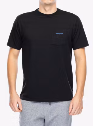 Pánské tričko Patagonia Boardshort Logo Pocket Responsibili-Tee - ink black