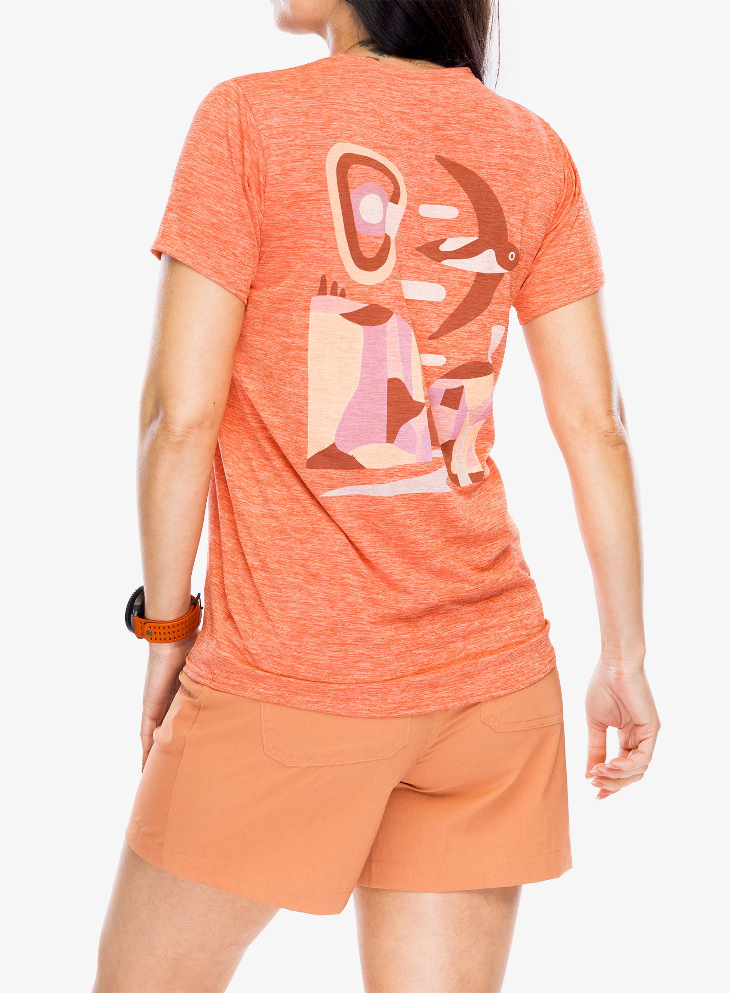 Dámské rychleschnoucí triko Patagonia Cap Cool Daily Graphic Shirt Lands - granite/red
