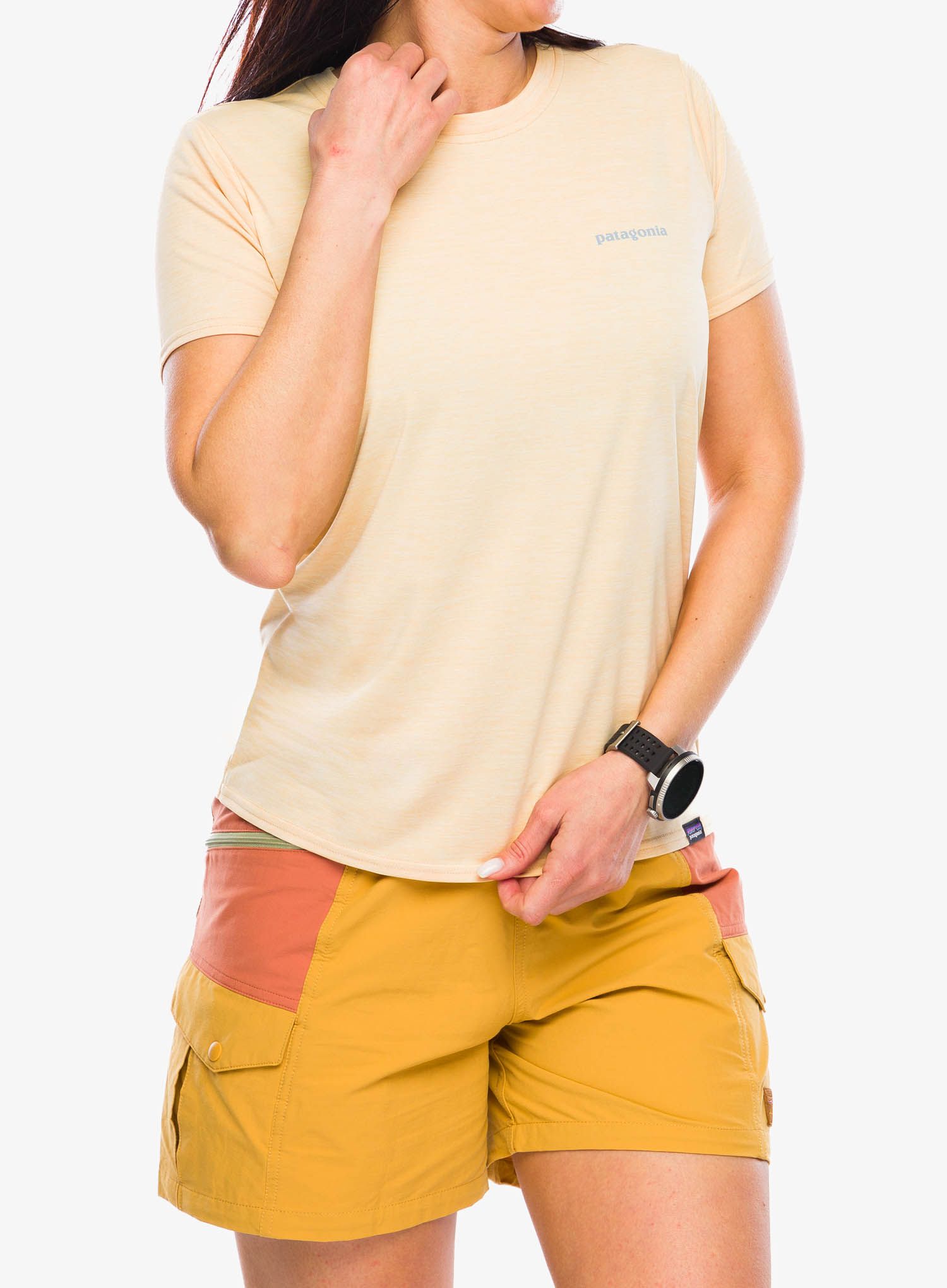 Dámské rychleschnoucí triko Patagonia Cap Cool Daily Graphic Shirt Waters - boardshort/melon