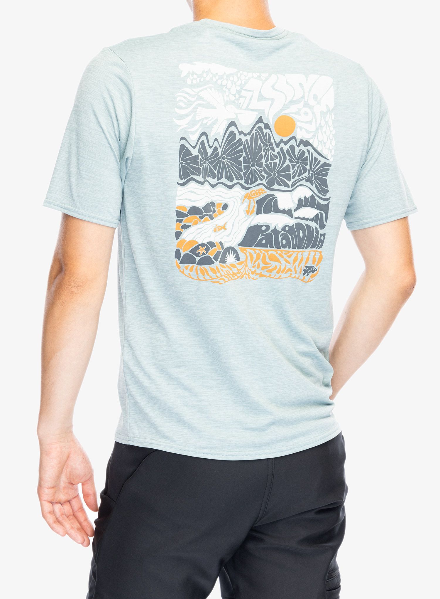 Rychleschnoucí triko Patagonia Cap Cool Daily Graphic Shirt Waters - seadaze/thermal blue x-dye