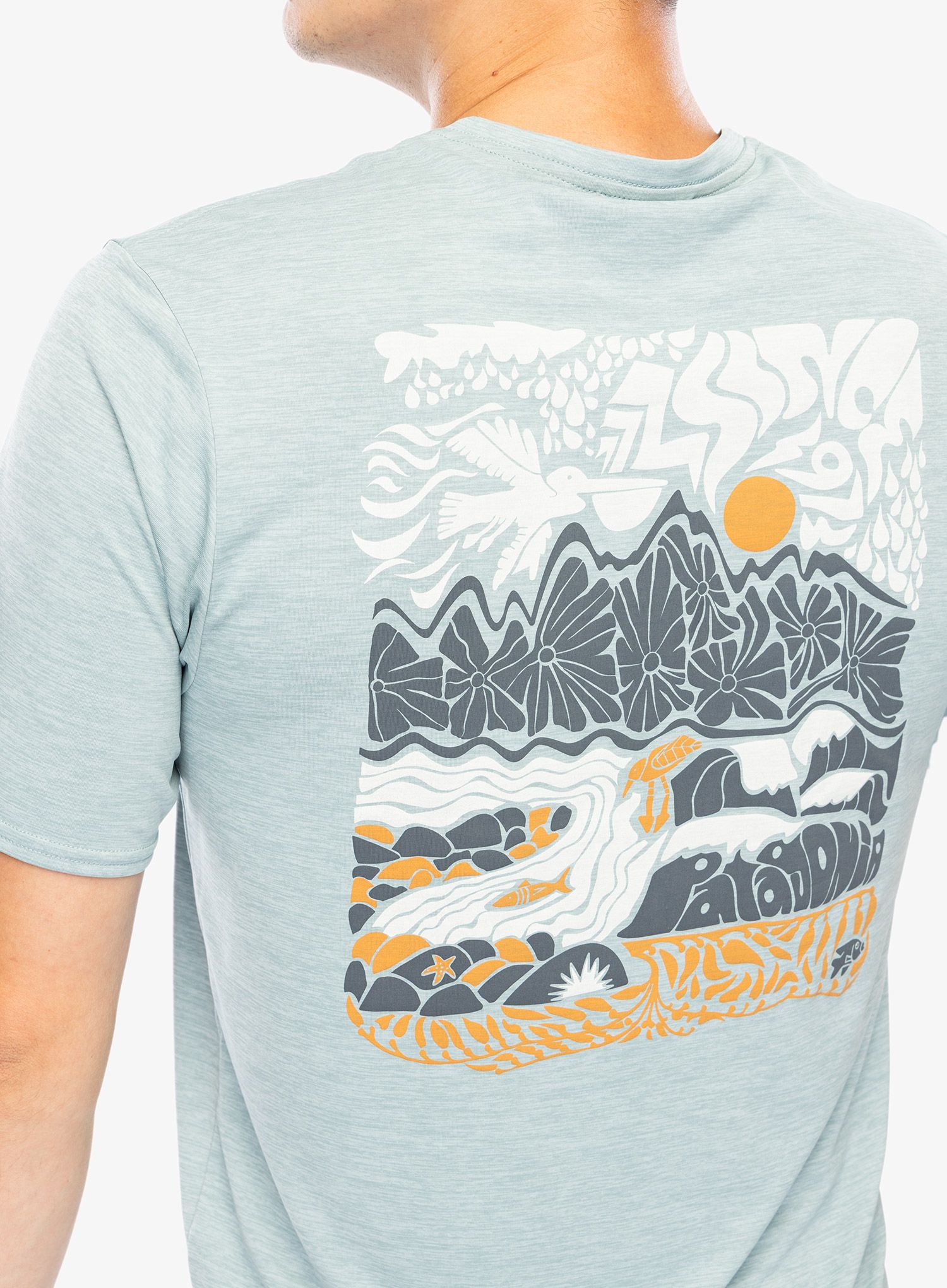 Rychleschnoucí triko Patagonia Cap Cool Daily Graphic Shirt Waters - seadaze/thermal blue x-dye