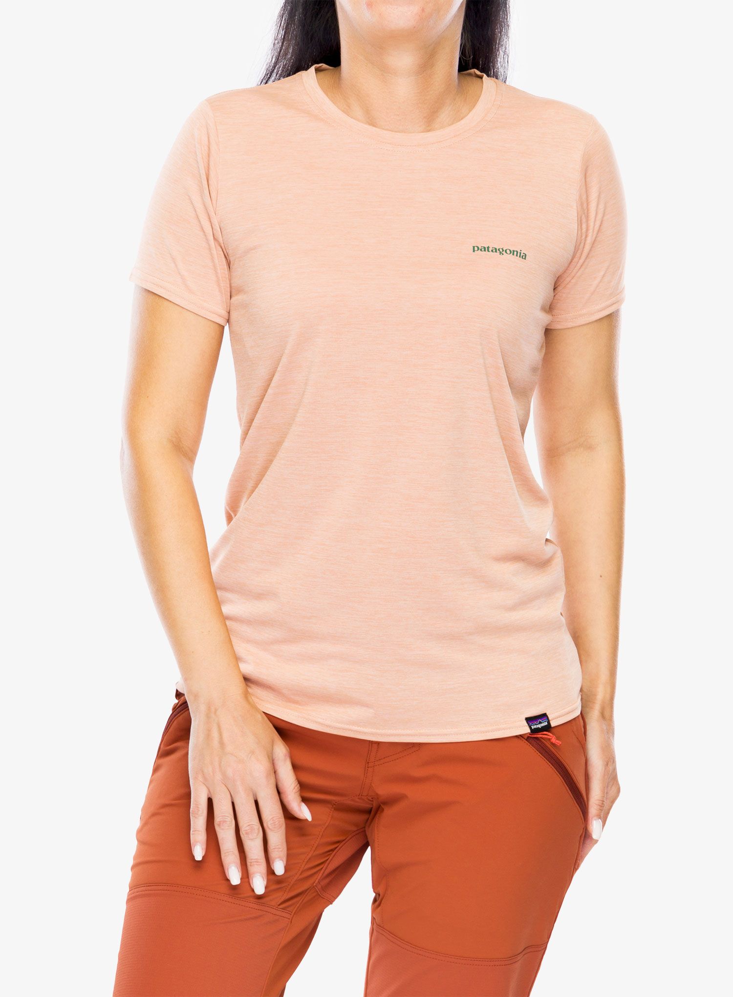 Dámské tričko Patagonia Cap Cool Daily Graphic Shirt Waters - boardshort logo terra pink